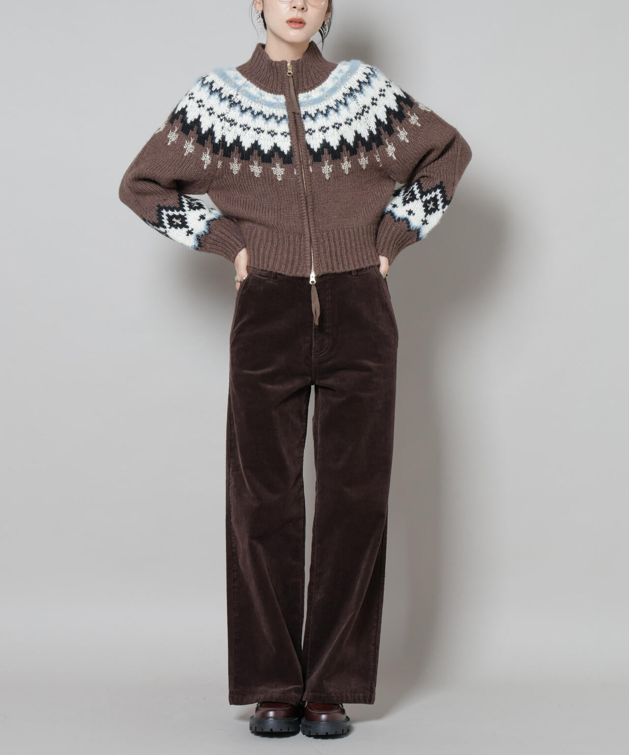 コーデュロイワイドパンツ 6695227313