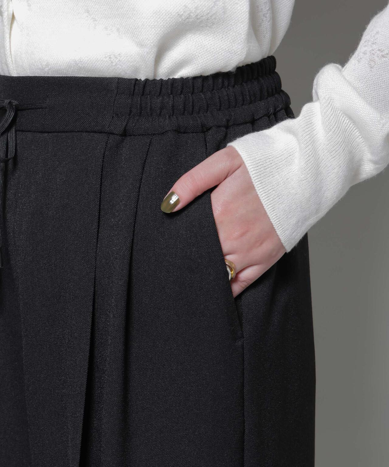 ストレッチサージピンタックイージーワイドパンツ(セットアップ可) 6695227320