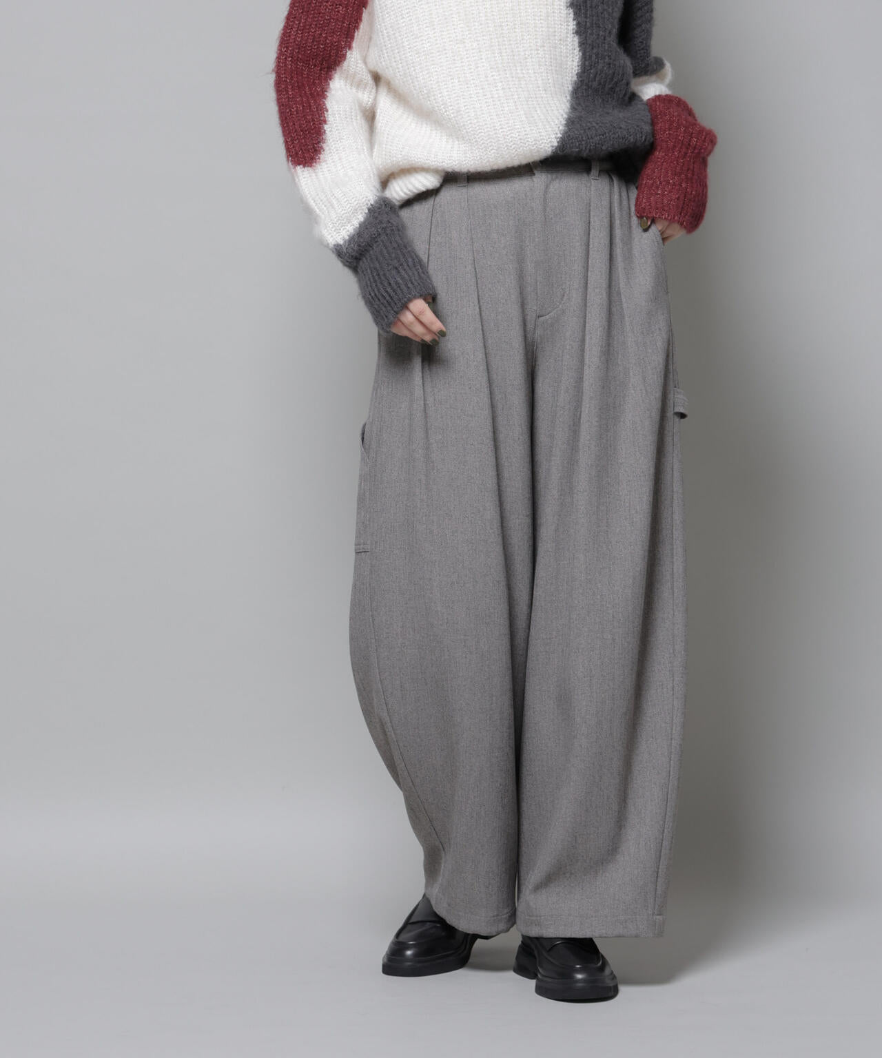 ヘリンボンツイードペインタードロストパンツ 6695227321