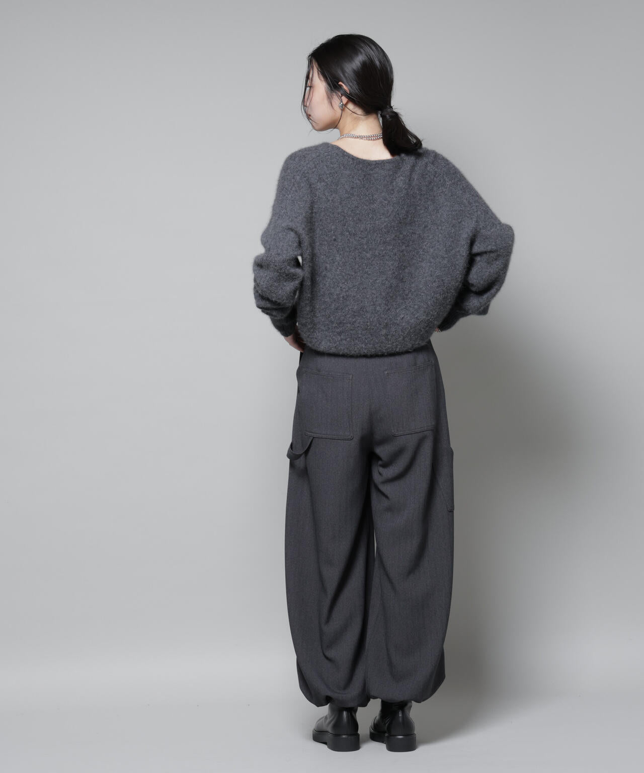 ヘリンボンツイードペインタードロストパンツ 6695227321