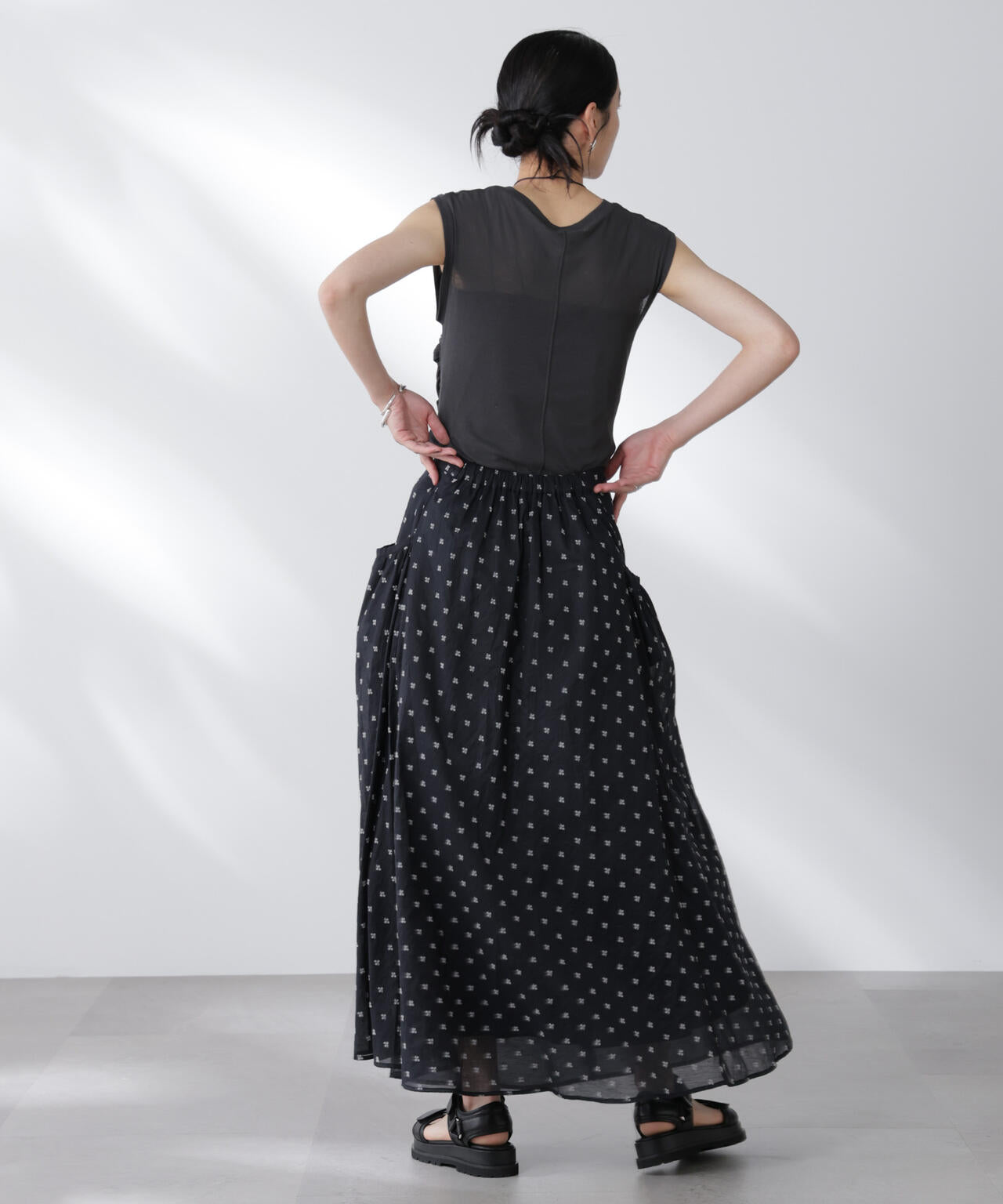 made in india コットンフロッキーフラワースカート 6695230300