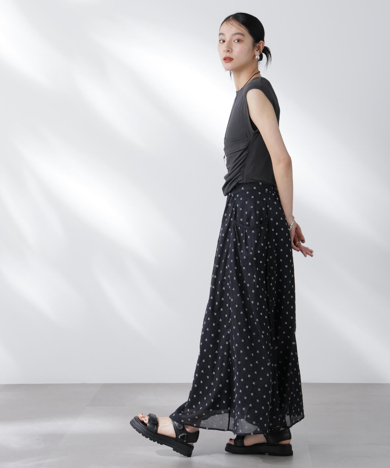 made in india コットンフロッキーフラワースカート 6695230300