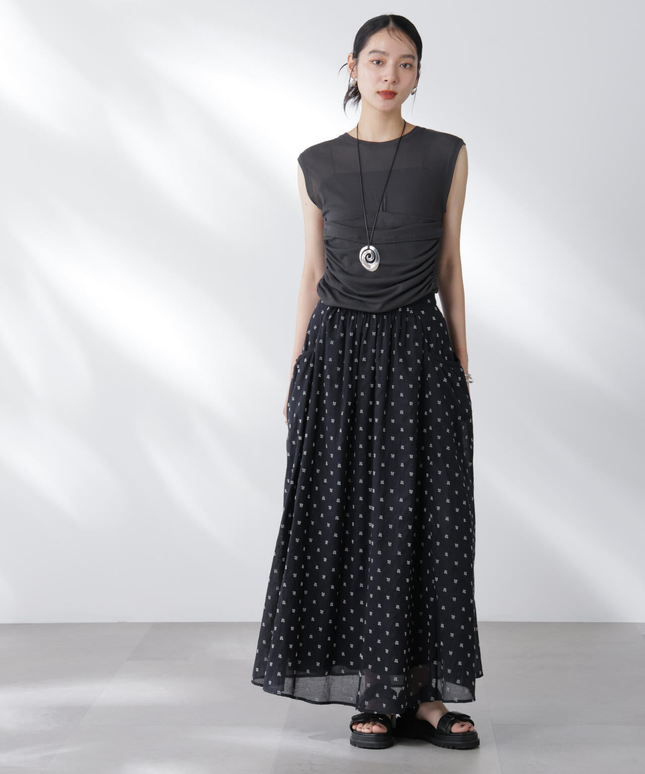 made in india コットンフロッキーフラワースカート 6695230300