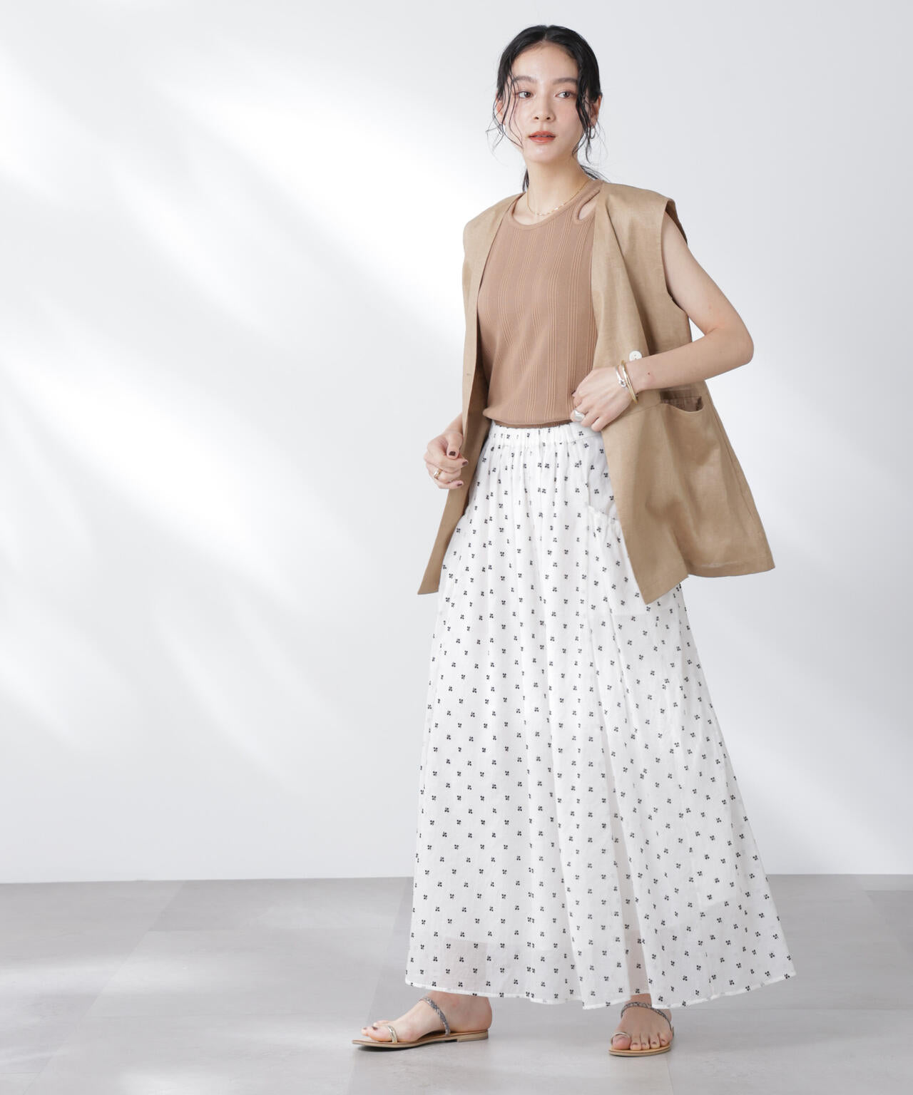 made in india コットンフロッキーフラワースカート 6695230300