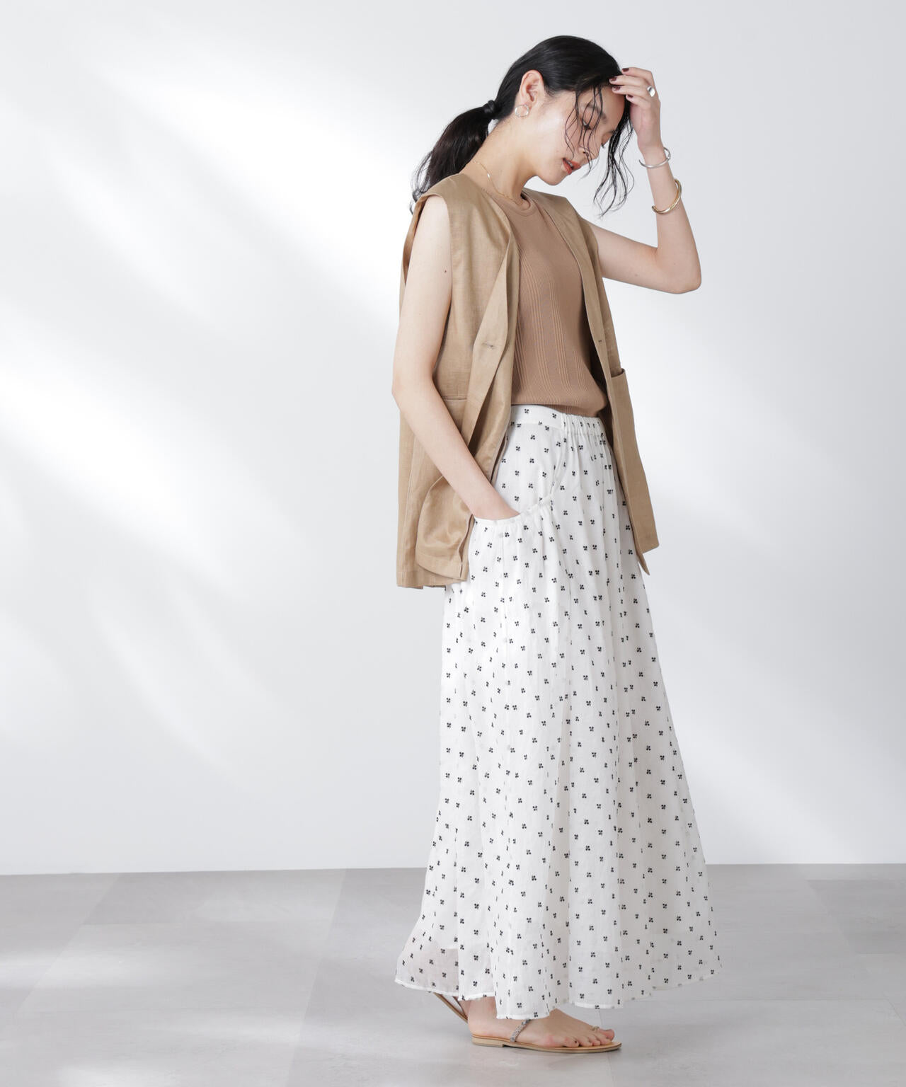 made in india コットンフロッキーフラワースカート 6695230300