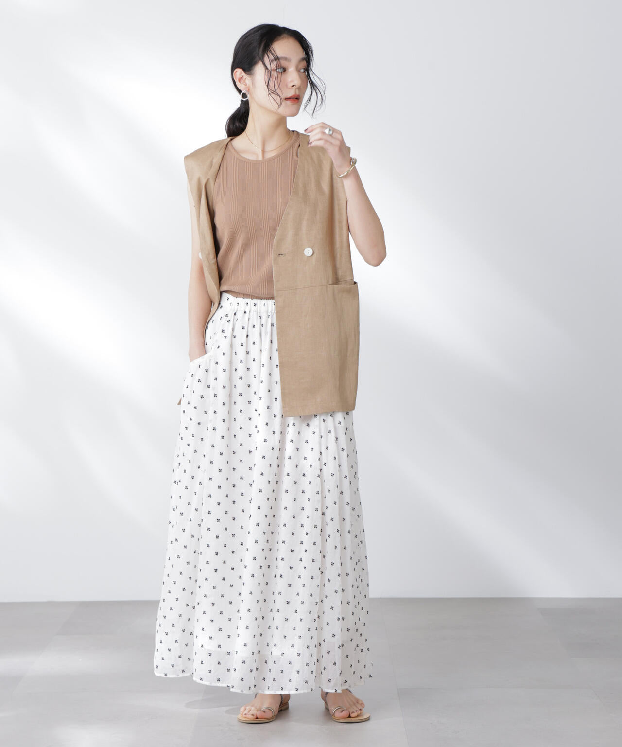 made in india コットンフロッキーフラワースカート 6695230300