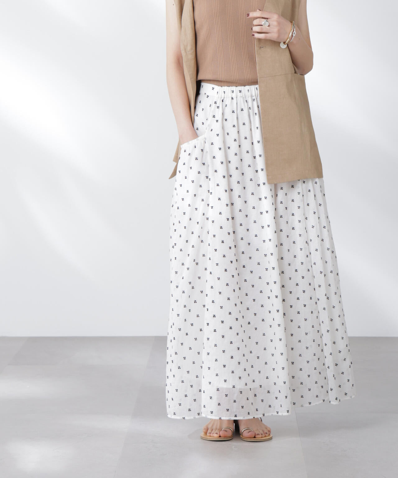 made in india コットンフロッキーフラワースカート 6695230300