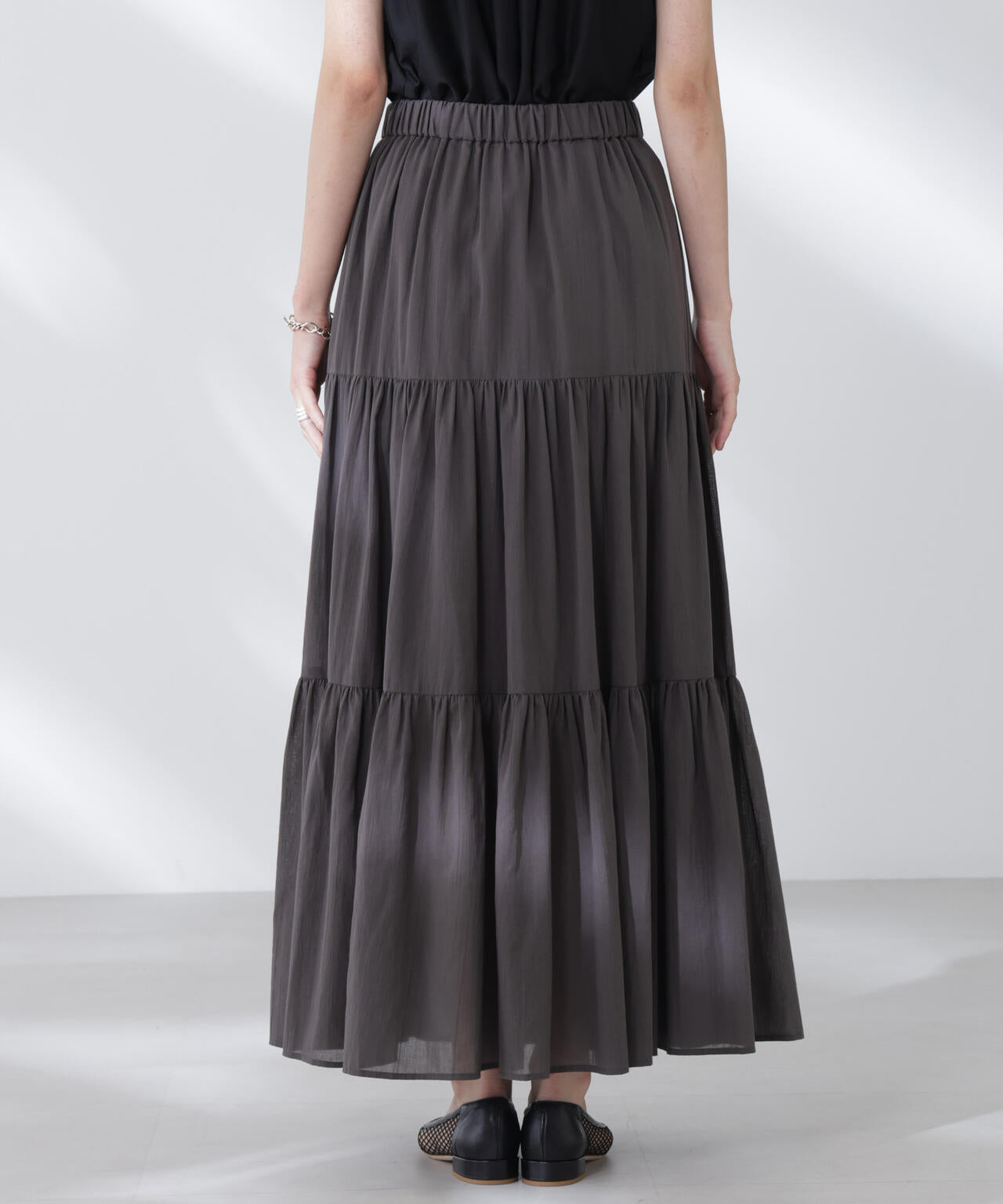 コットンシフォンティアードスカート 6695230302