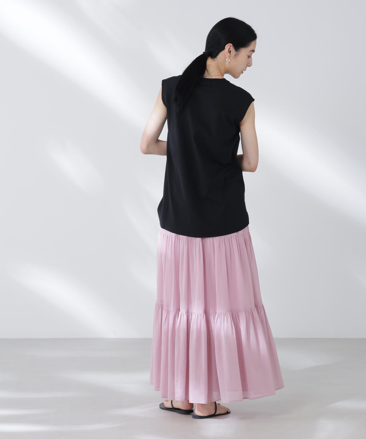 コットンシフォンティアードスカート 6695230302