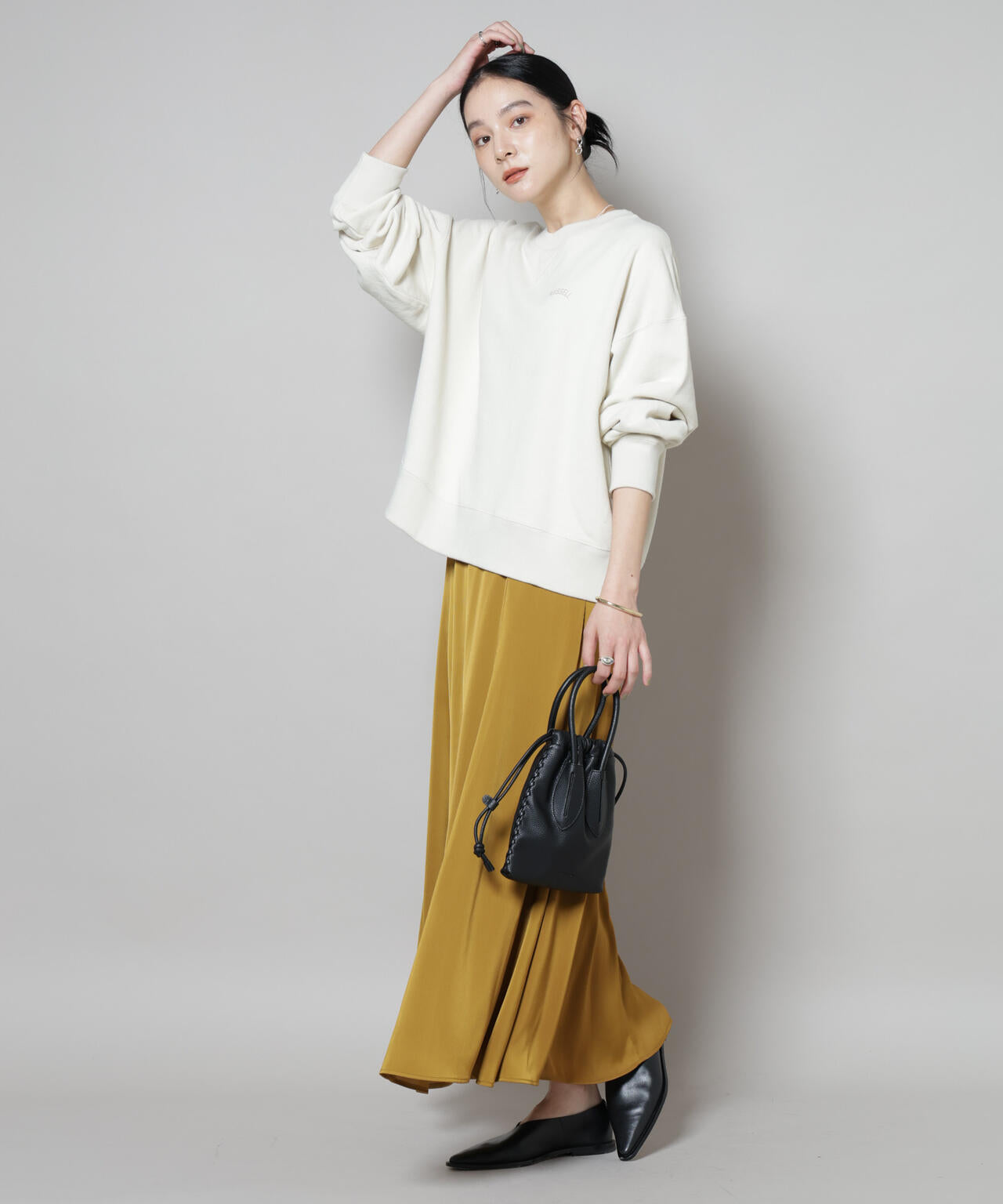 サテンフレアマキシスカート(セットアップ可) 6695230306