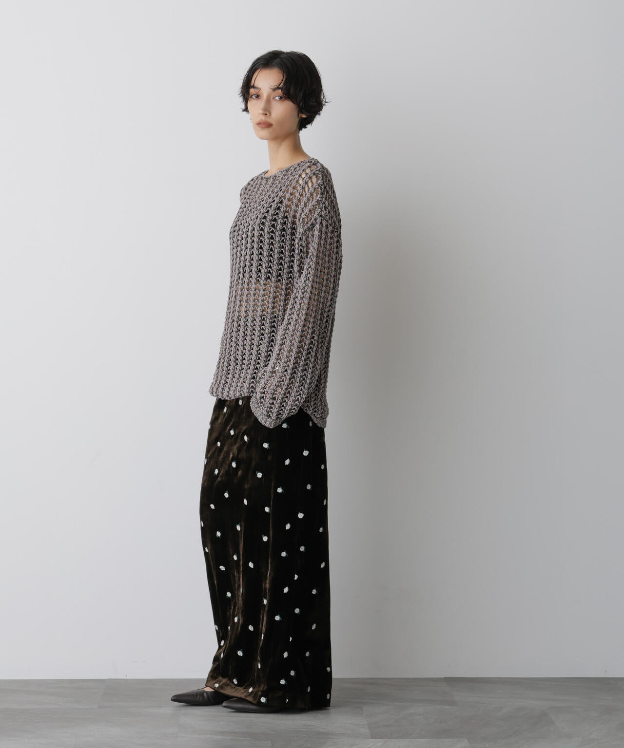 「STEVELOUR」ベロアブルームロングスカート(セットアップ可) 6695230310