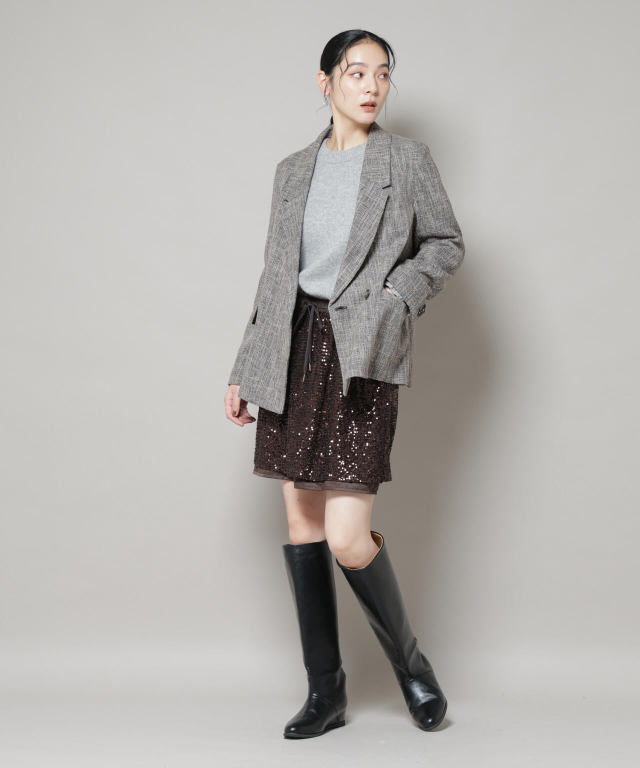 スパンコールミニスカート 6695230314