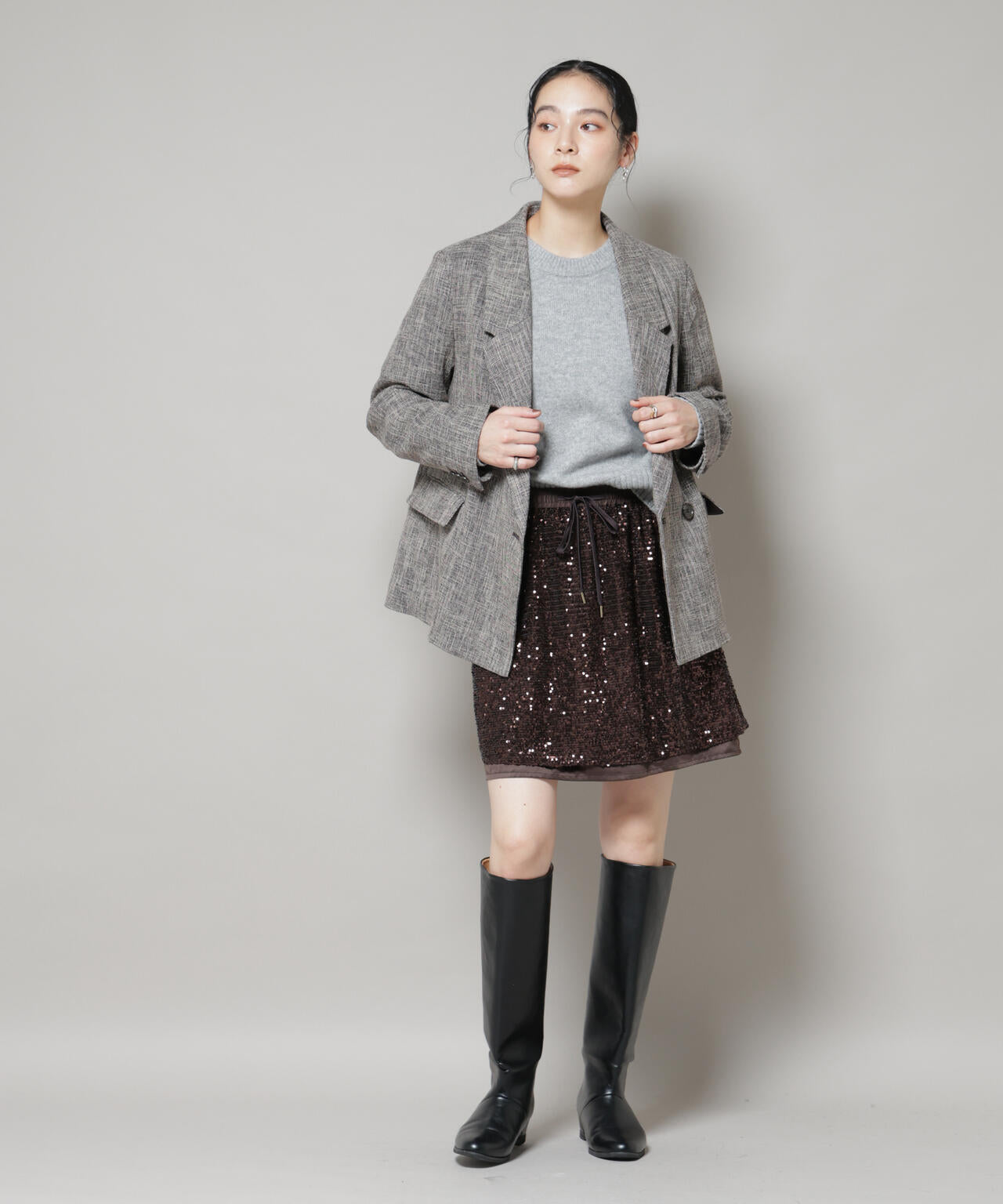 スパンコールミニスカート 6695230314