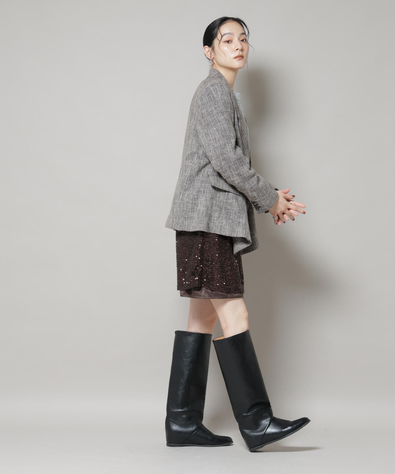 スパンコールミニスカート 6695230314