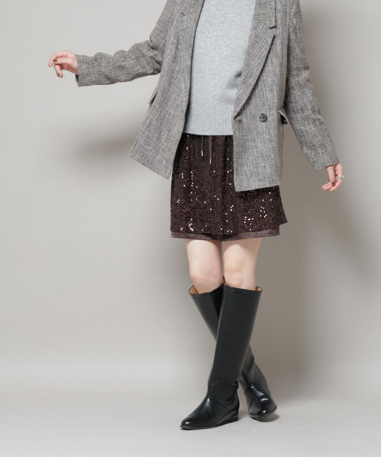 スパンコールミニスカート 6695230314