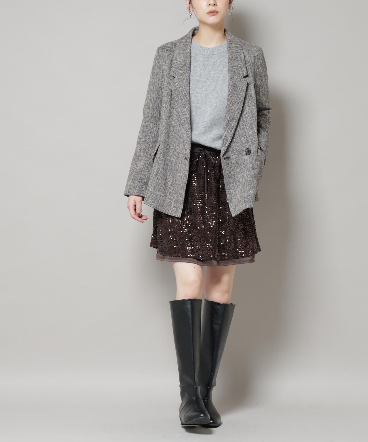 スパンコールミニスカート 6695230314