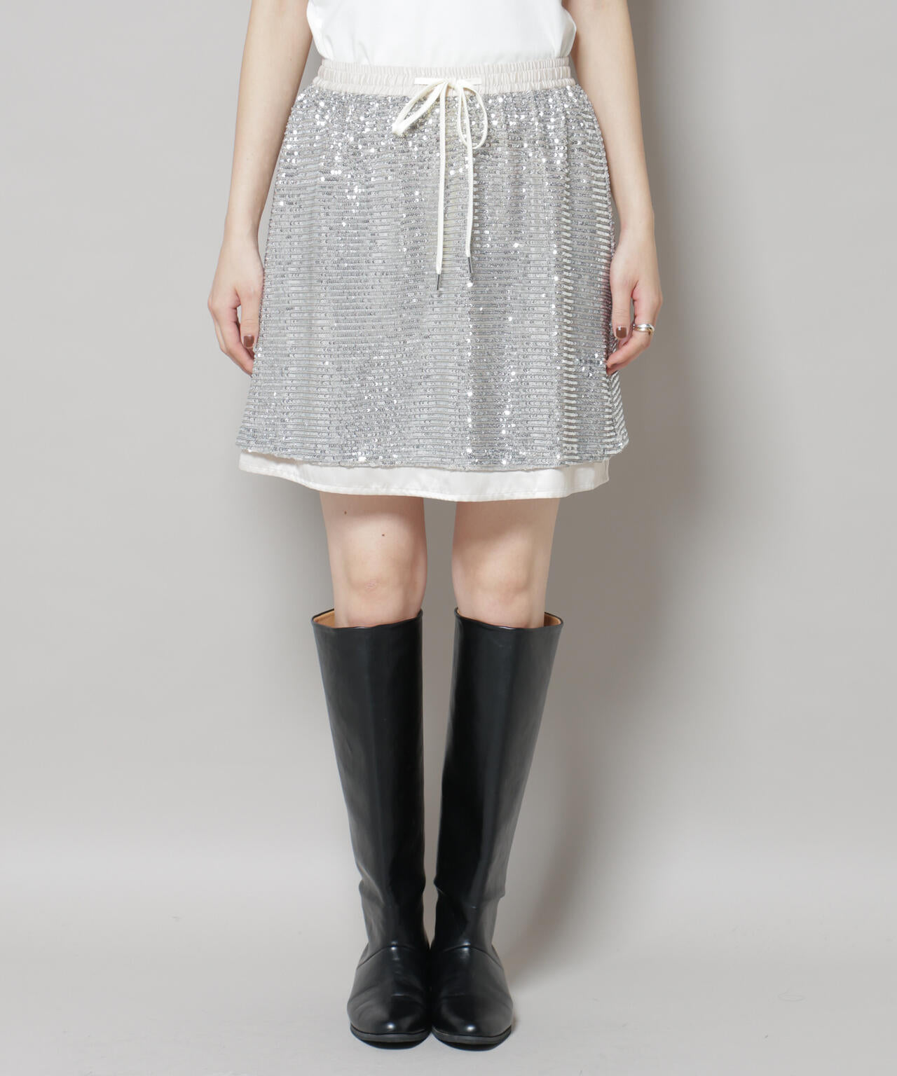 スパンコールミニスカート 6695230314