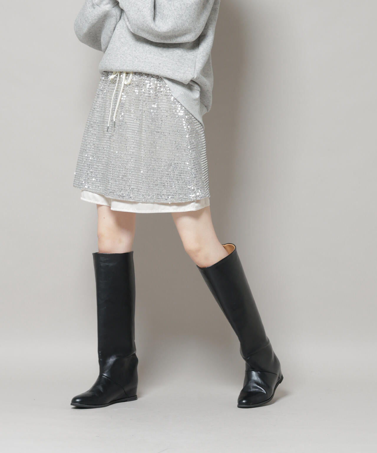 スパンコールミニスカート 6695230314