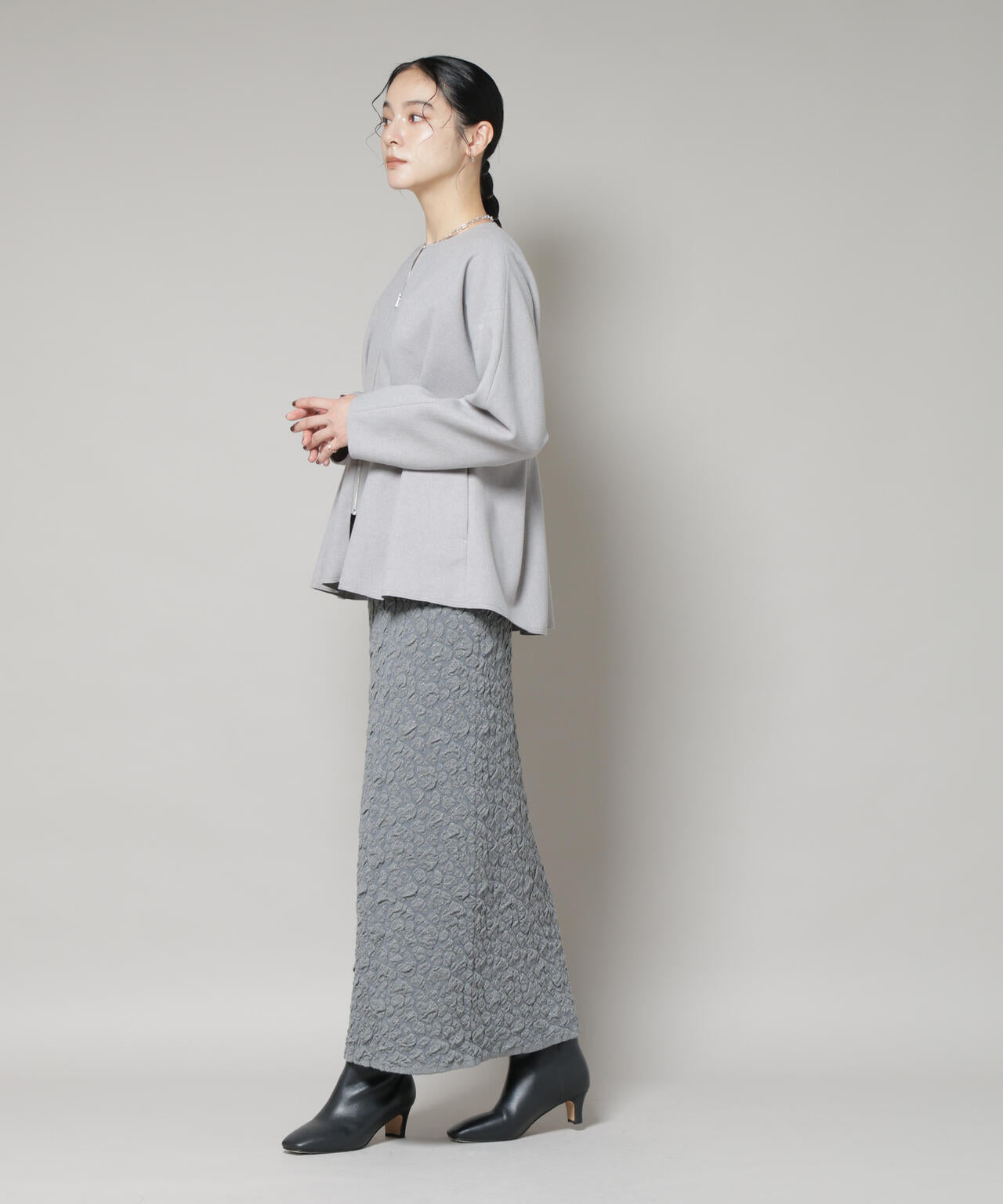 ラメジャガードニットタイトスカート 6695230317