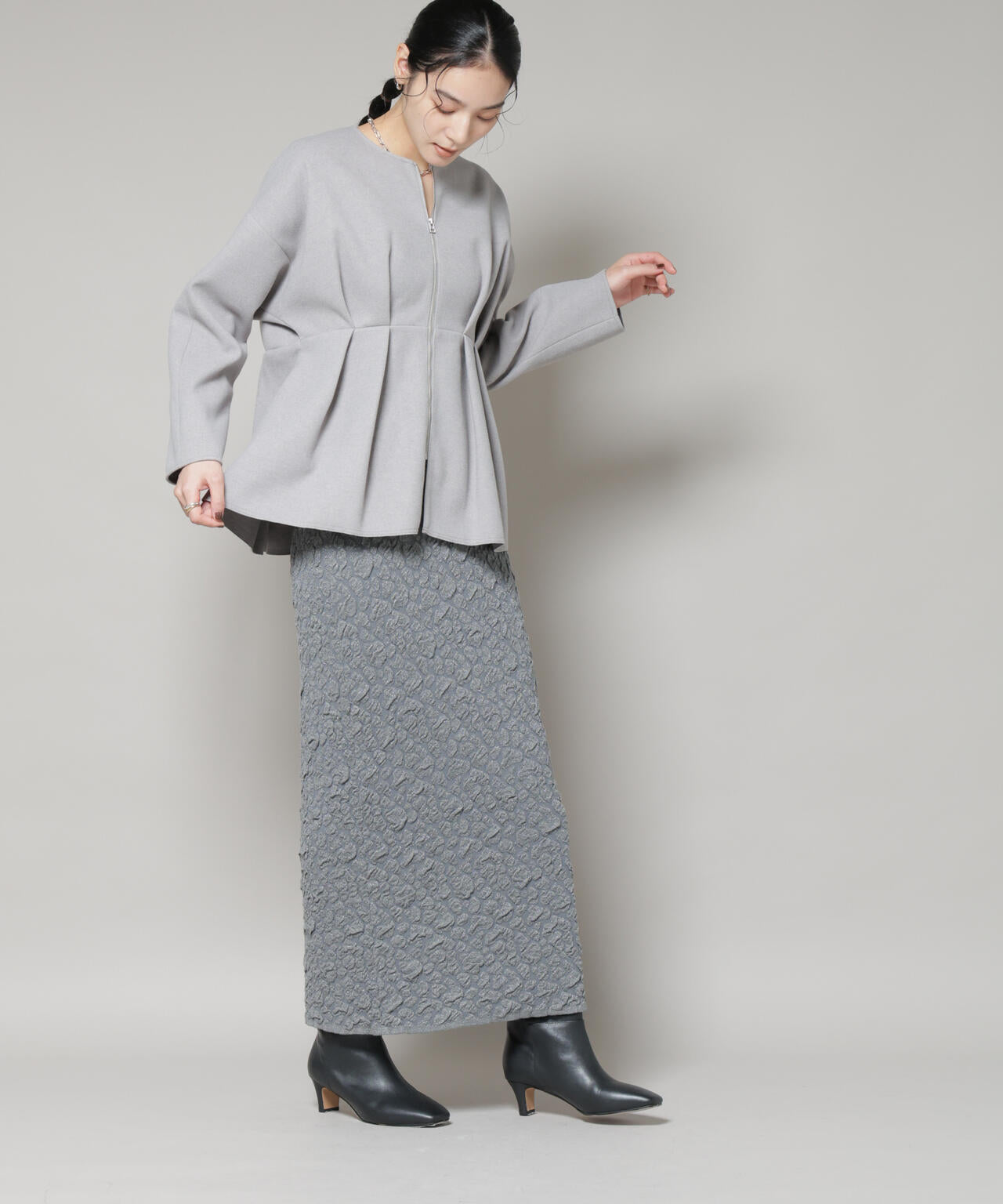 ラメジャガードニットタイトスカート 6695230317