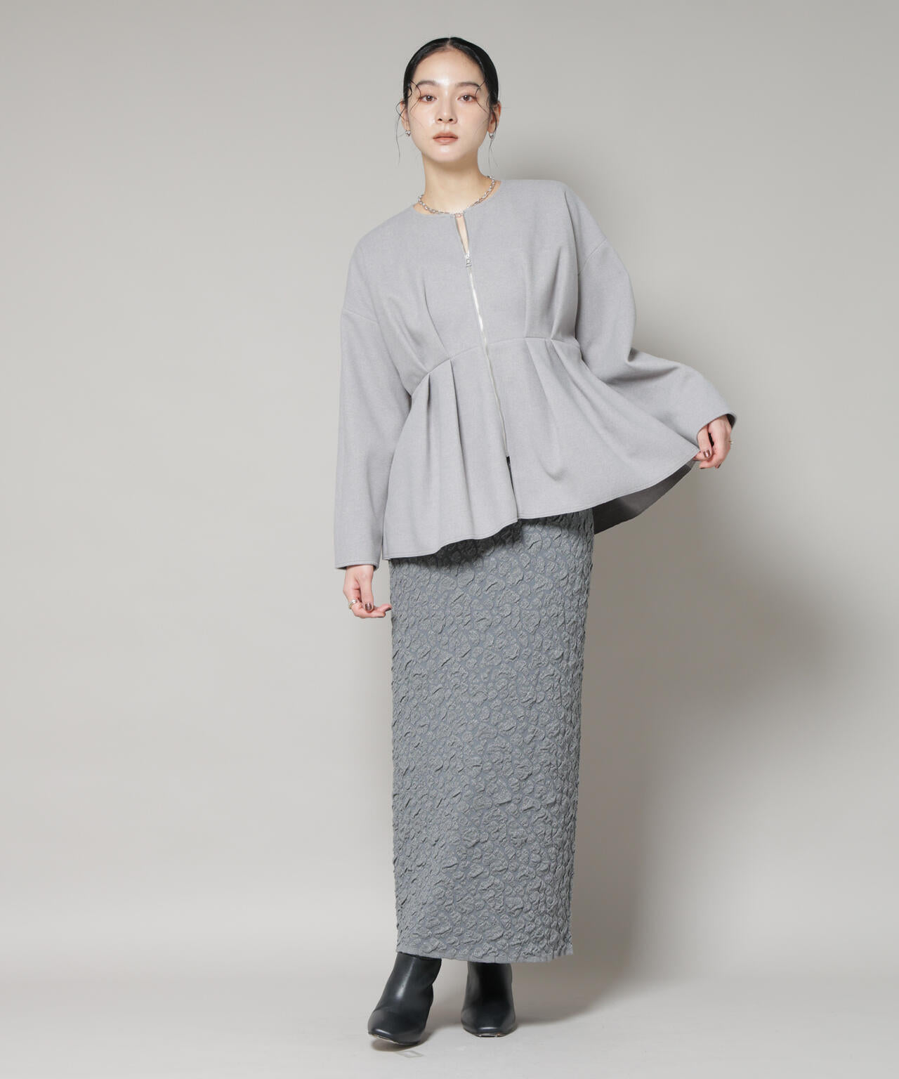 ラメジャガードニットタイトスカート 6695230317