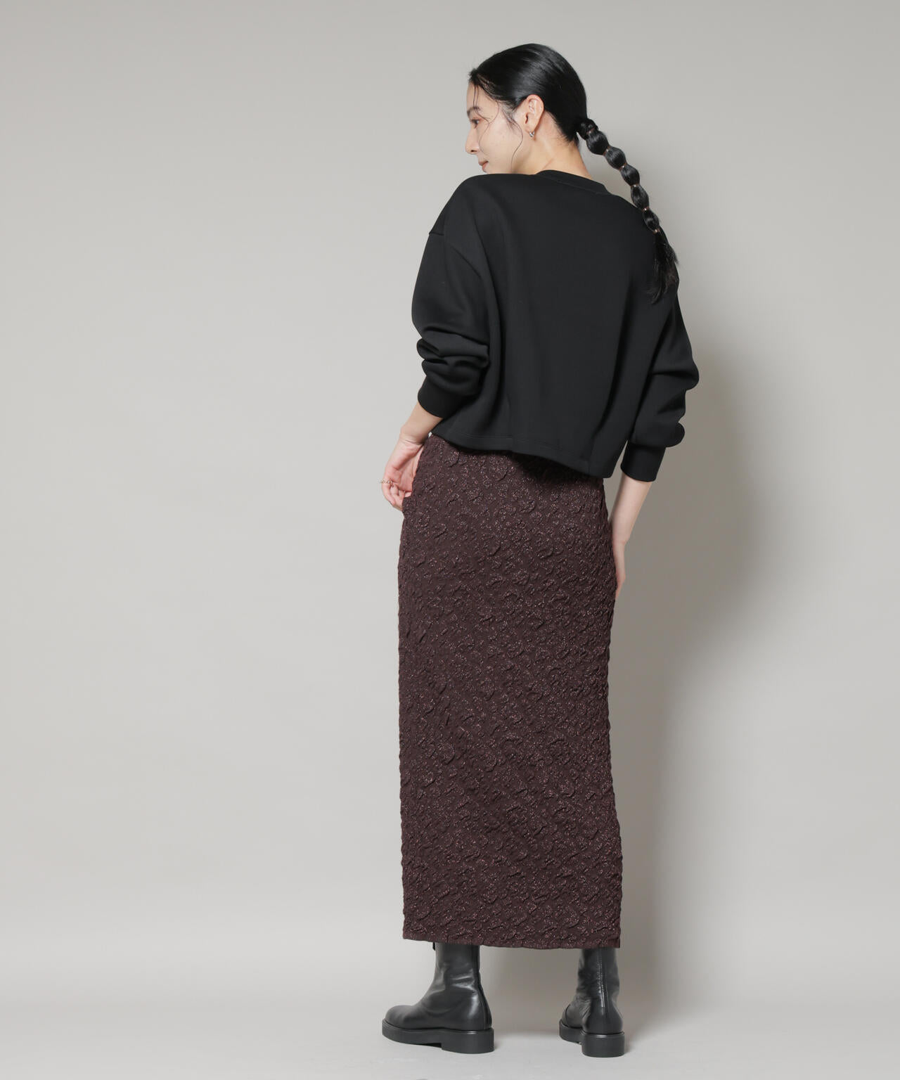 ラメジャガードニットタイトスカート 6695230317