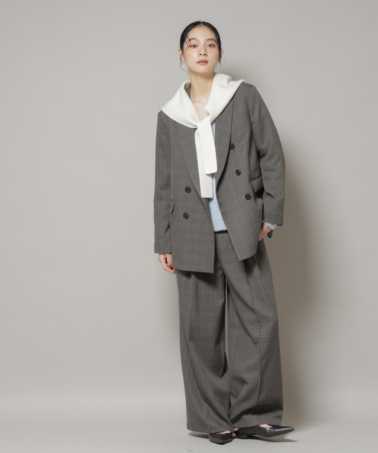 AQUAウールカシミヤトライアングルストール 6695241300