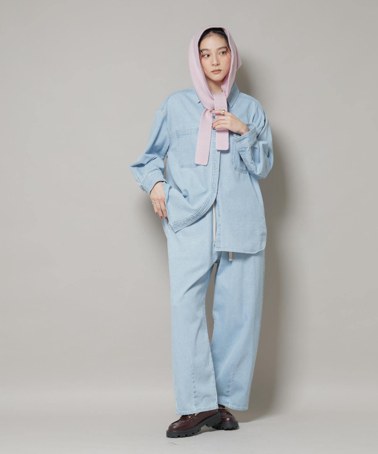 AQUAウールカシミヤトライアングルストール 6695241300