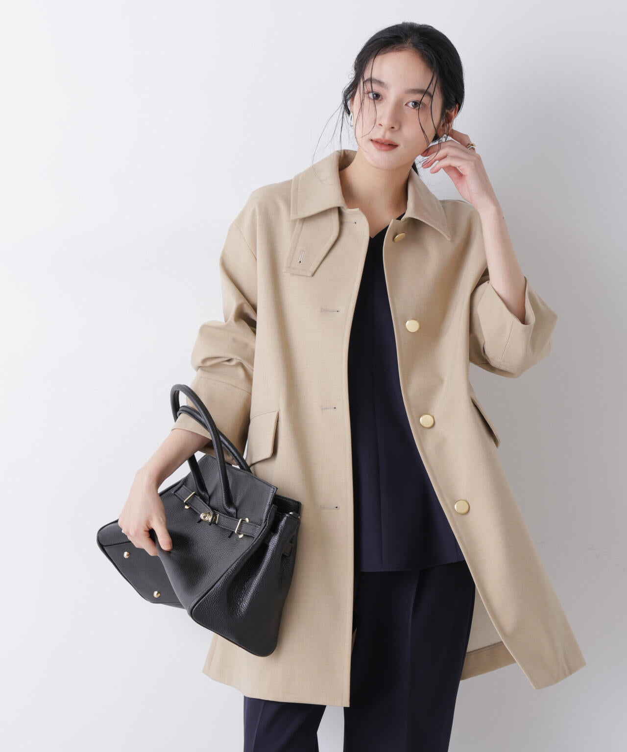 ボンディング ステンカラー コート