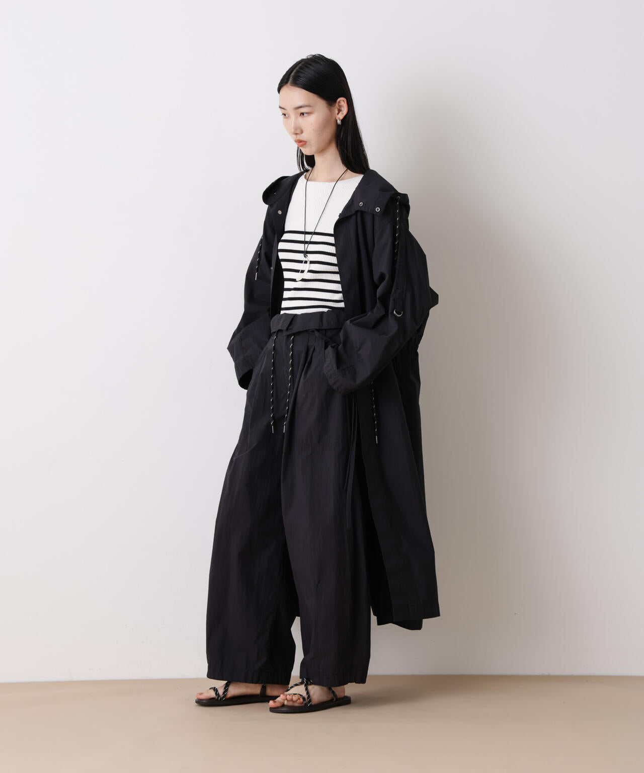 「STEVELOUR」コットンナイロンロングボリュームブルゾン(セットアップ可) 6696111304