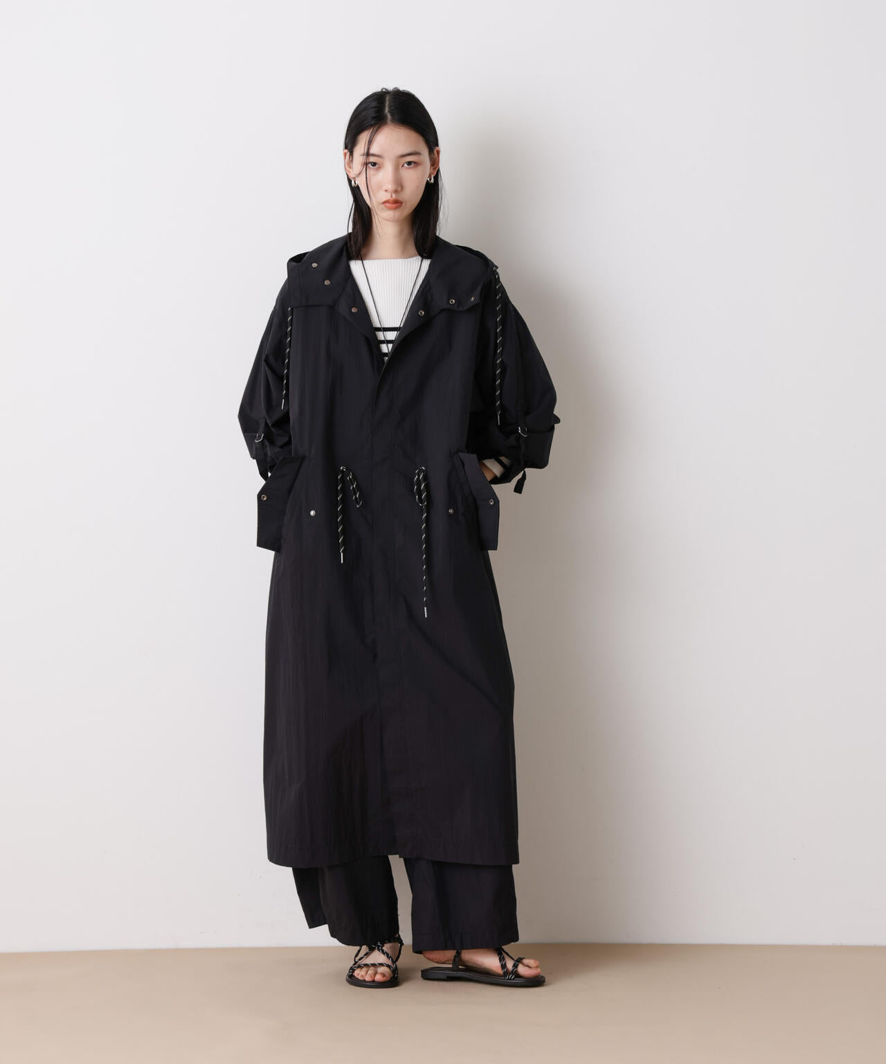 「STEVELOUR」コットンナイロンロングボリュームブルゾン(セットアップ可) 6696111304