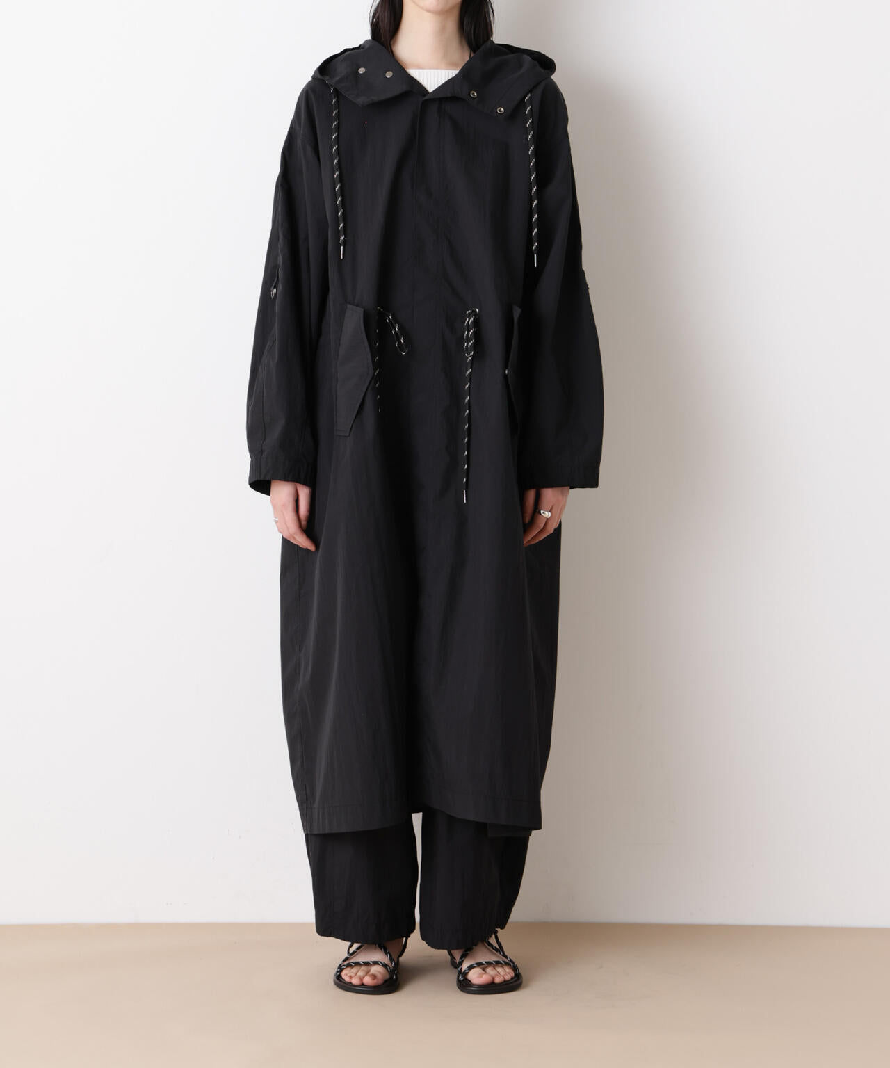 「STEVELOUR」コットンナイロンロングボリュームブルゾン(セットアップ可) 6696111304