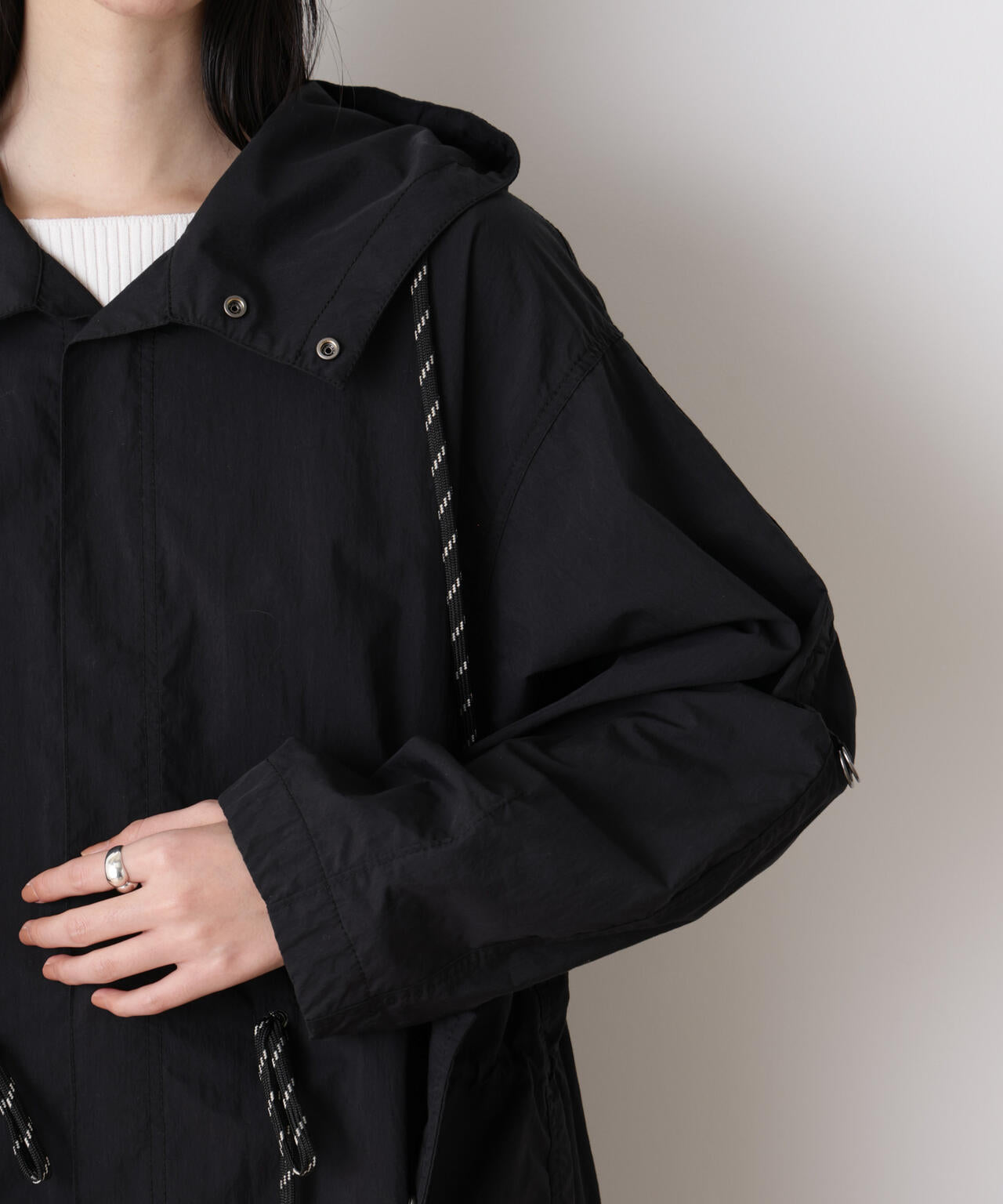 「STEVELOUR」コットンナイロンロングボリュームブルゾン(セットアップ可) 6696111304