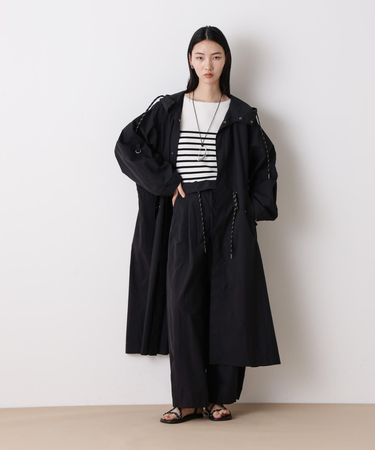 「STEVELOUR」コットンナイロンロングボリュームブルゾン(セットアップ可) 6696111304