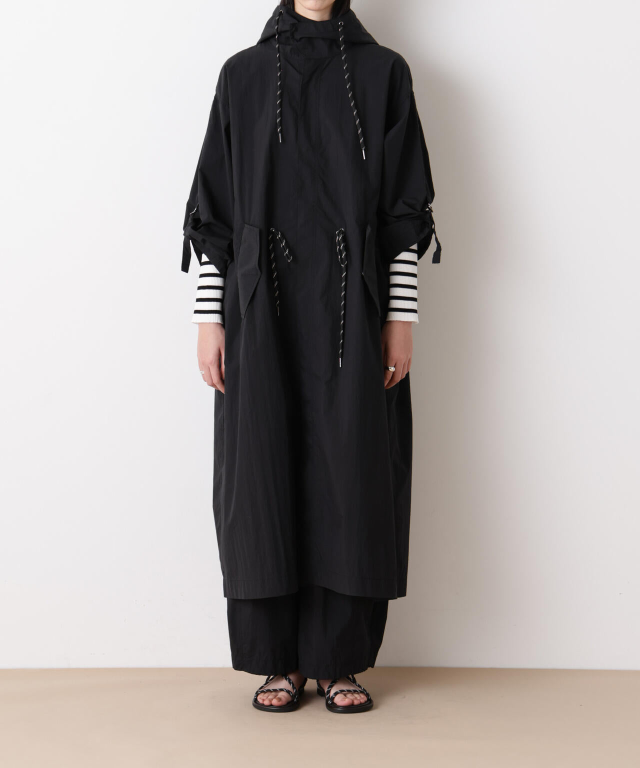 「STEVELOUR」コットンナイロンロングボリュームブルゾン(セットアップ可) 6696111304