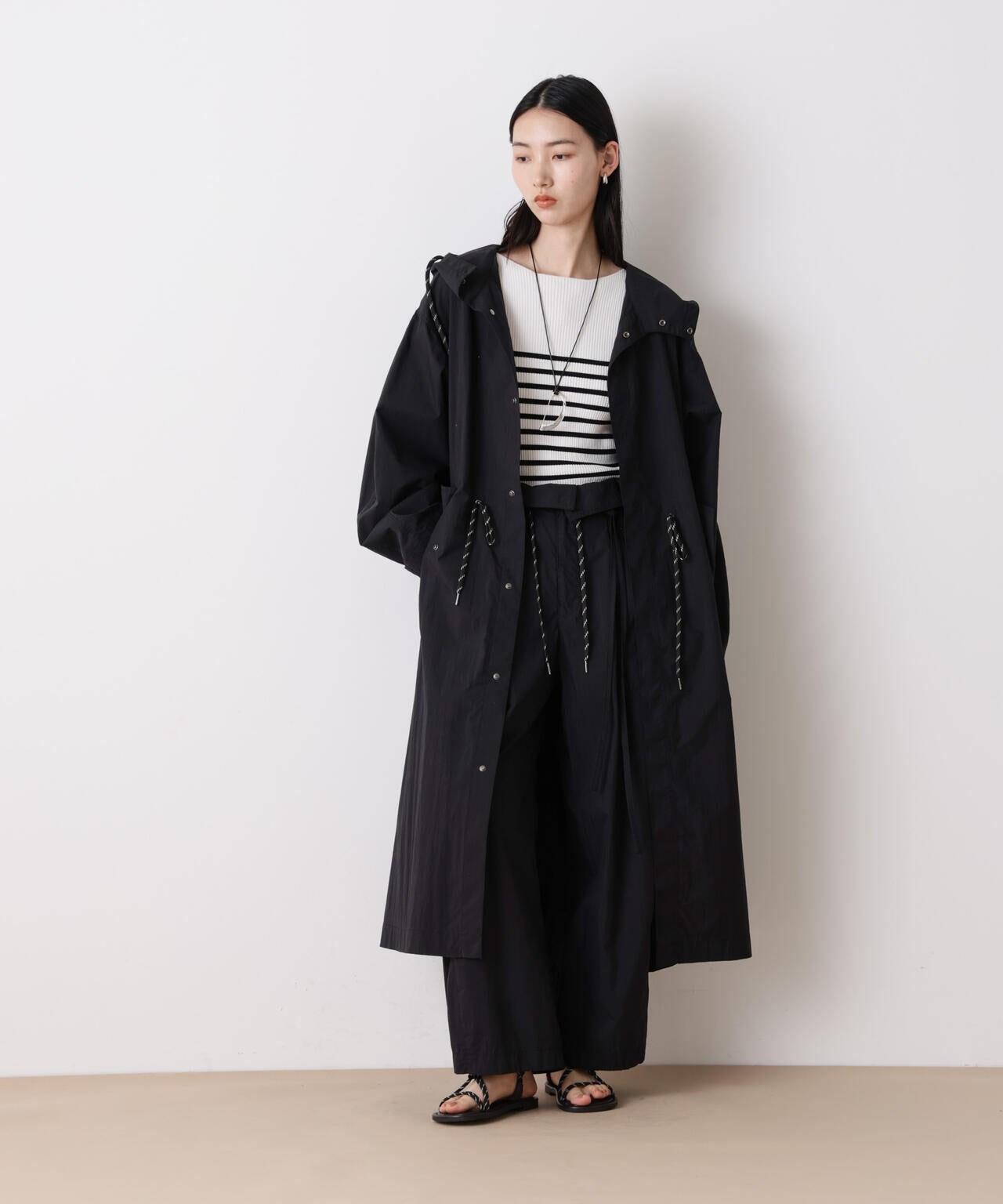 「STEVELOUR」コットンナイロンロングボリュームブルゾン(セットアップ可) 6696111304