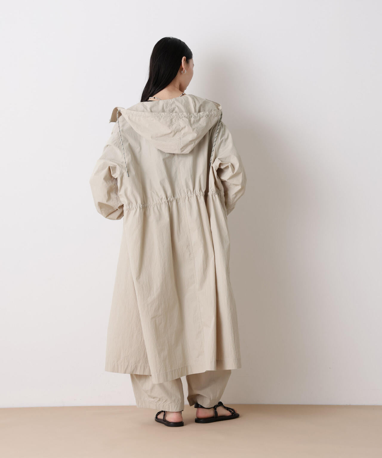 「STEVELOUR」コットンナイロンロングボリュームブルゾン(セットアップ可) 6696111304