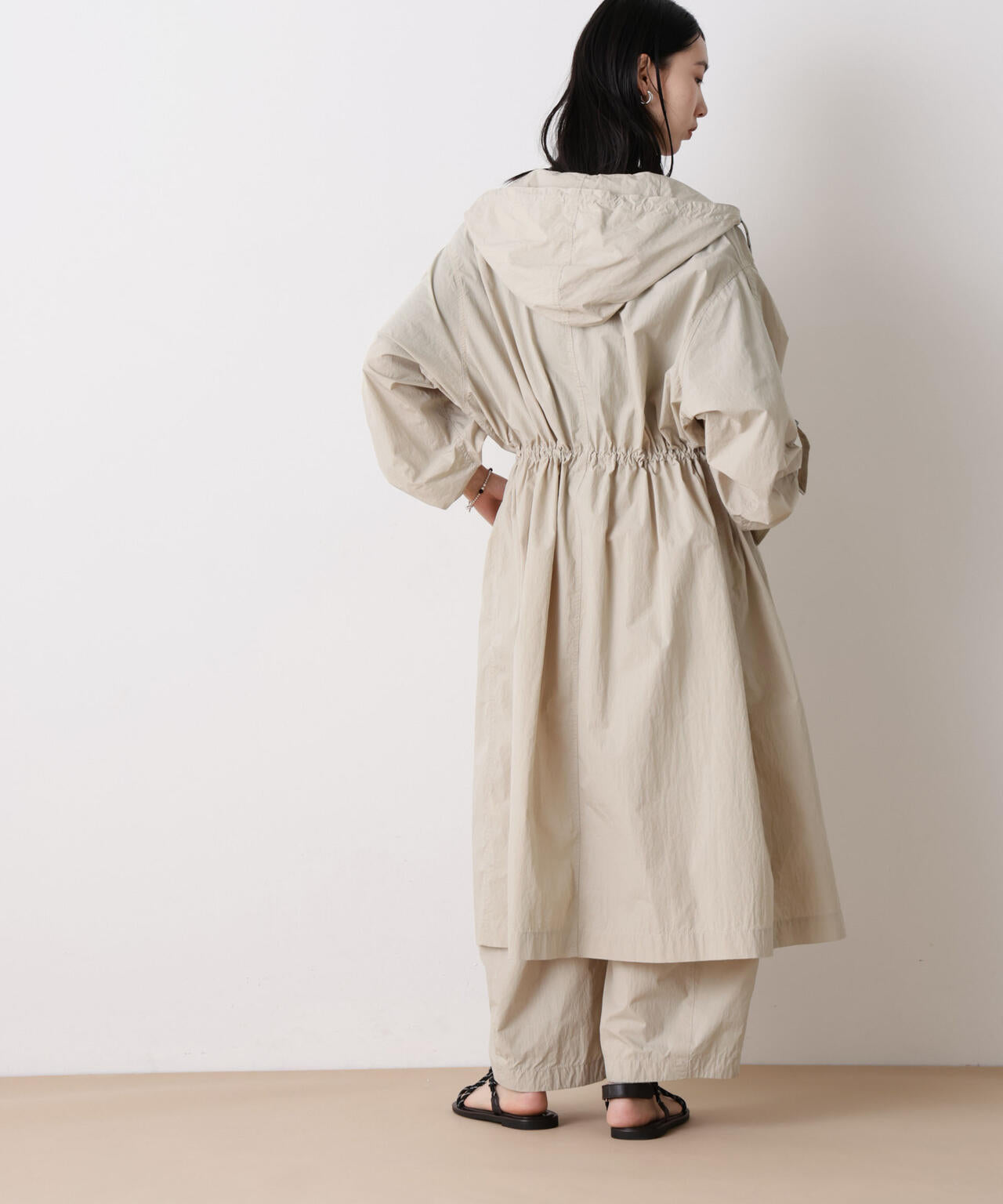 「STEVELOUR」コットンナイロンロングボリュームブルゾン(セットアップ可) 6696111304