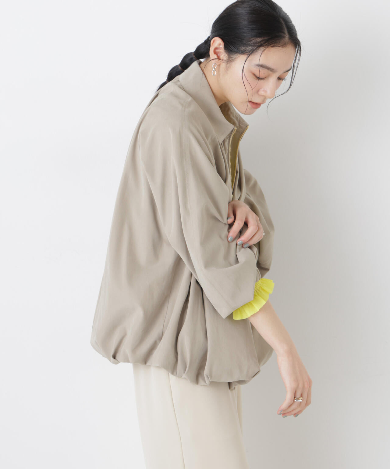 ライトスエードギャザーバルーンブルゾン 6696112301