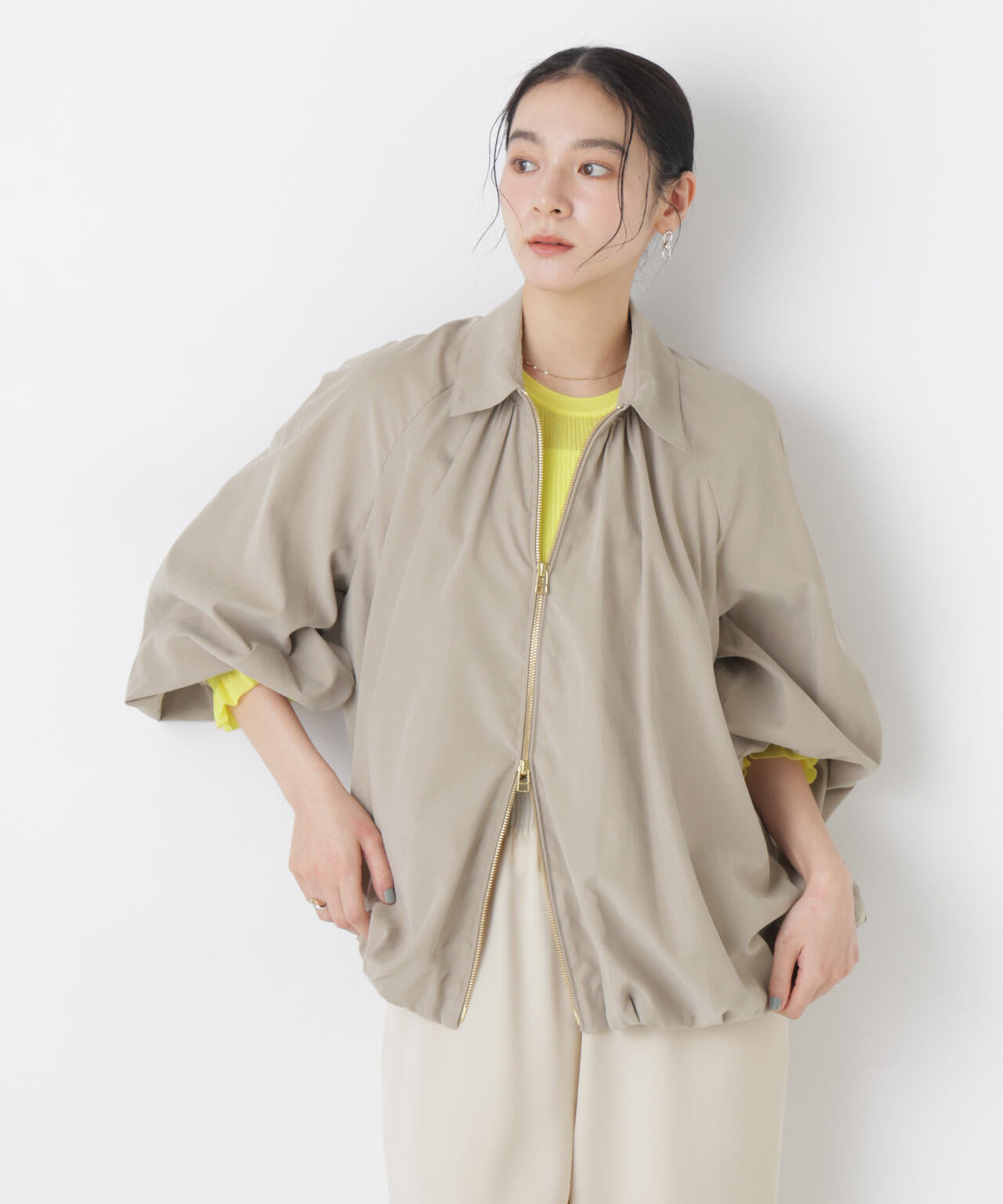 ライトスエードギャザーバルーンブルゾン 6696112301