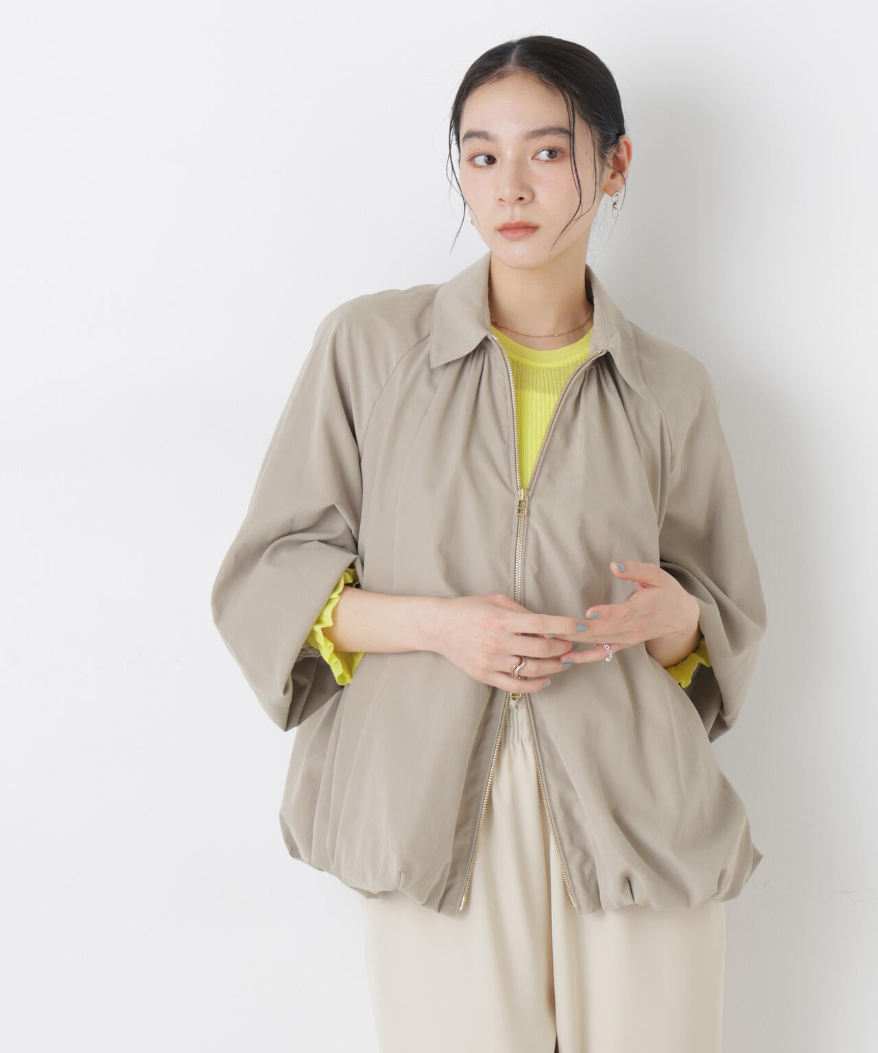 ライトスエードギャザーバルーンブルゾン 6696112301