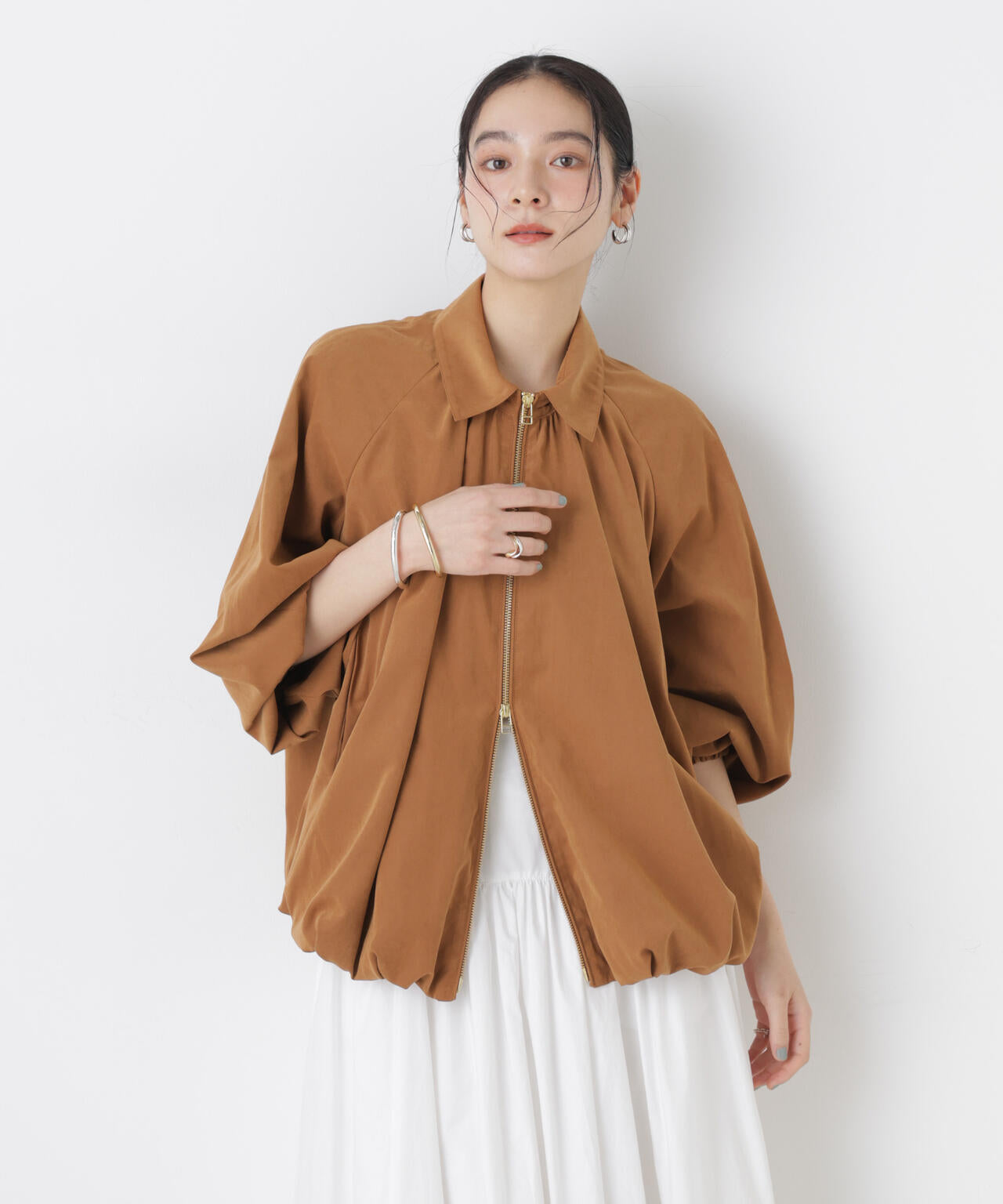 ライトスエードギャザーバルーンブルゾン 6696112301