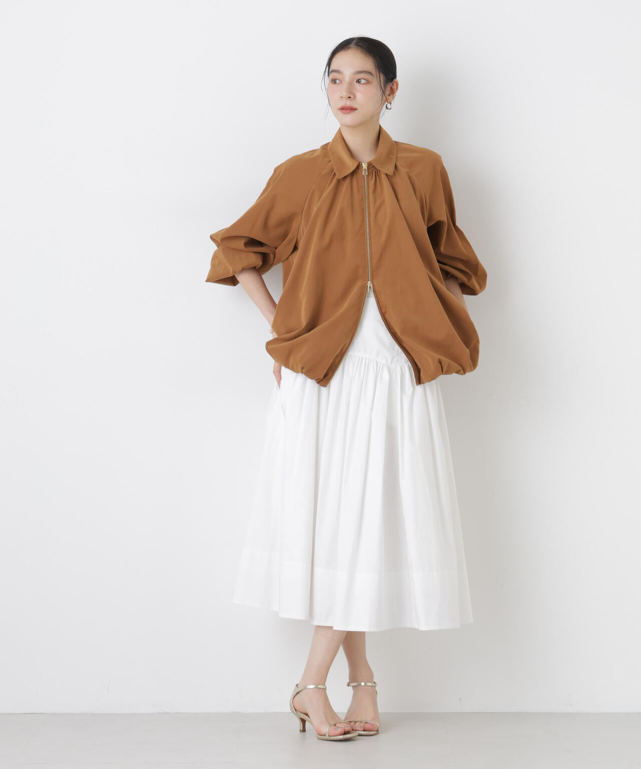 ライトスエードギャザーバルーンブルゾン 6696112301