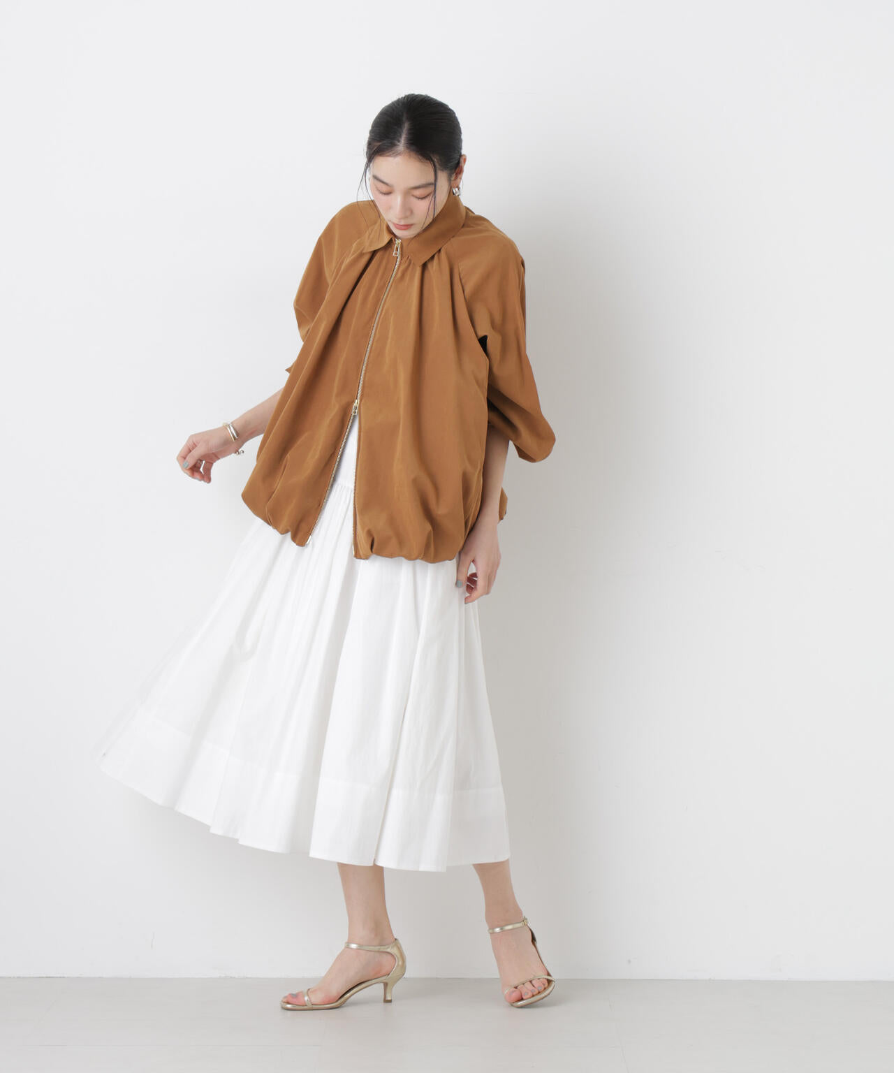 ライトスエードギャザーバルーンブルゾン 6696112301