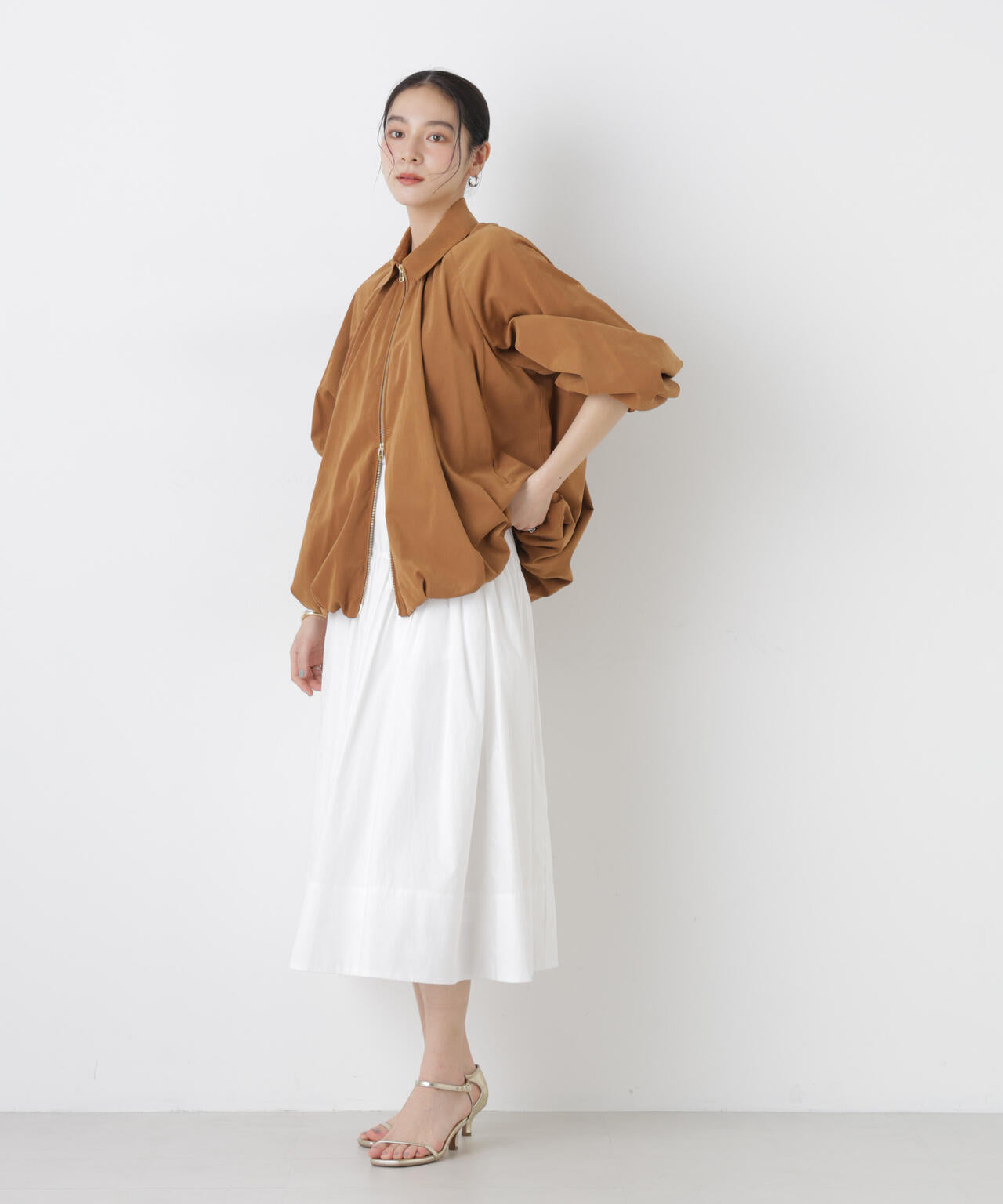 ライトスエードギャザーバルーンブルゾン 6696112301