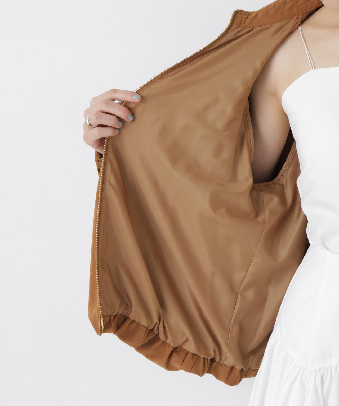 ライトスエードギャザーバルーンブルゾン 6696112301