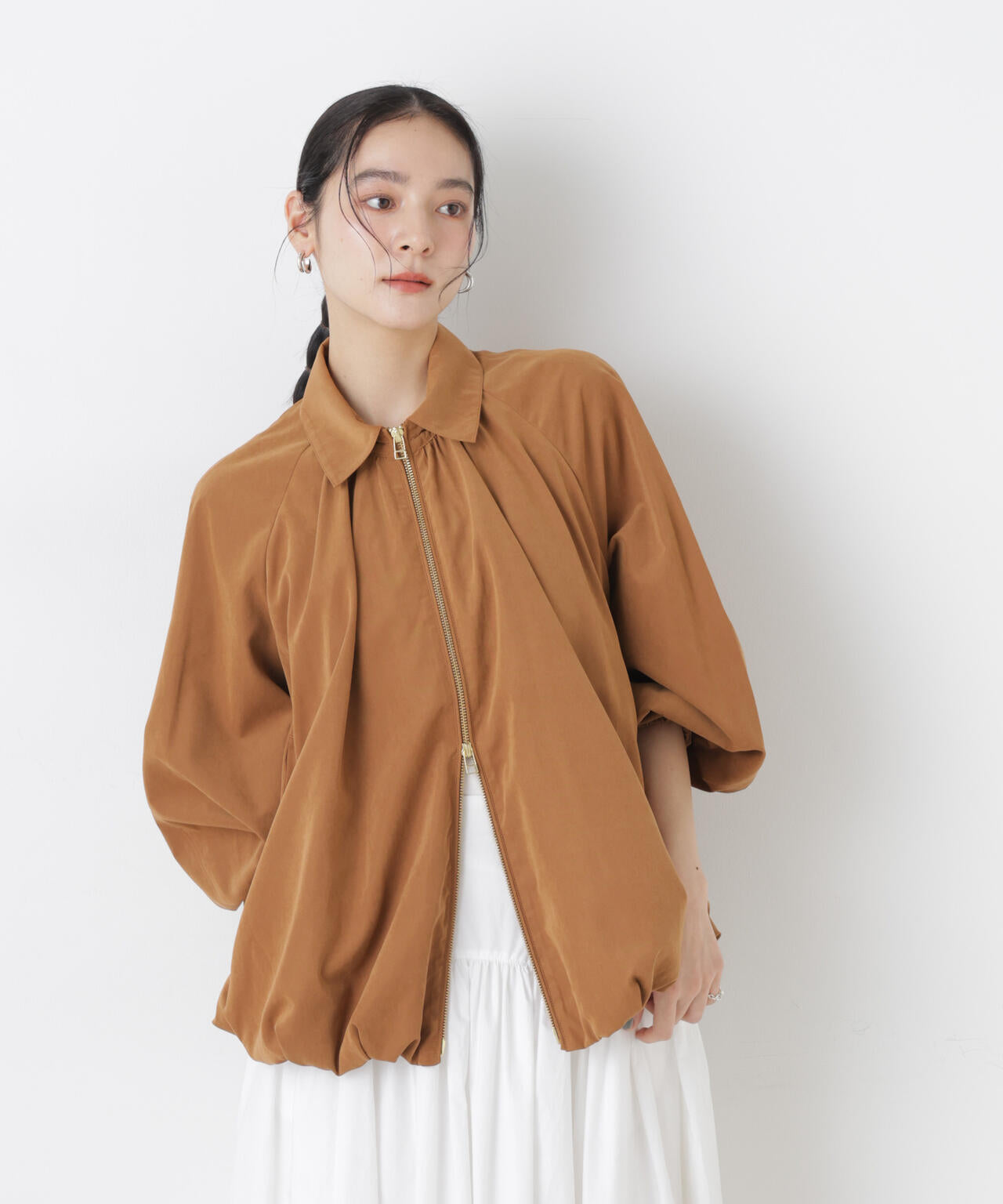 ライトスエードギャザーバルーンブルゾン 6696112301