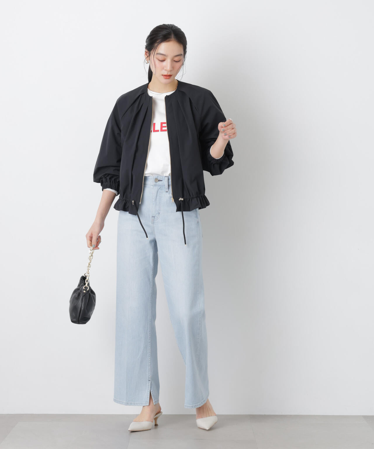 ノーカラードロストタックブルゾン 6696112303