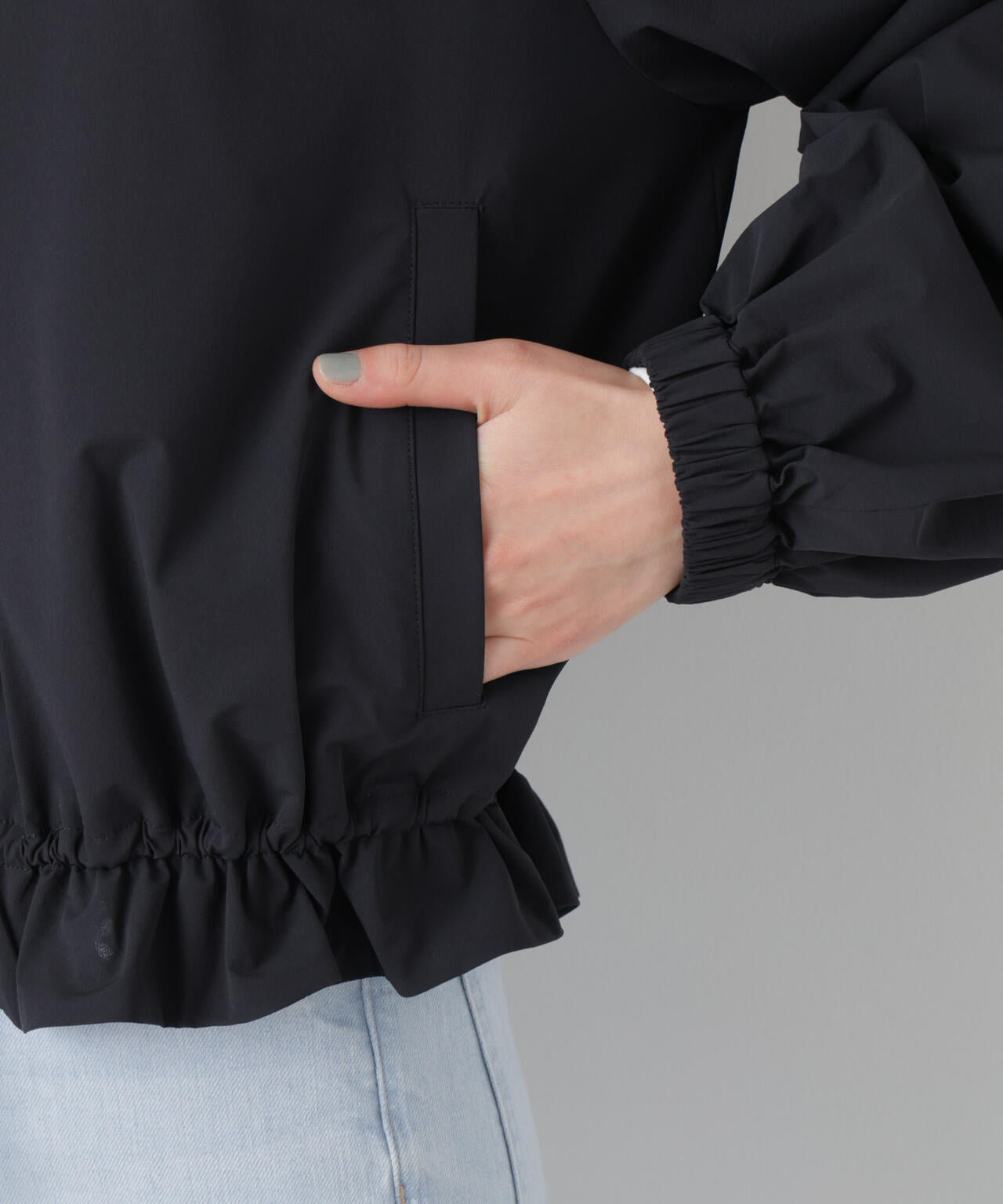 ノーカラードロストタックブルゾン 6696112303