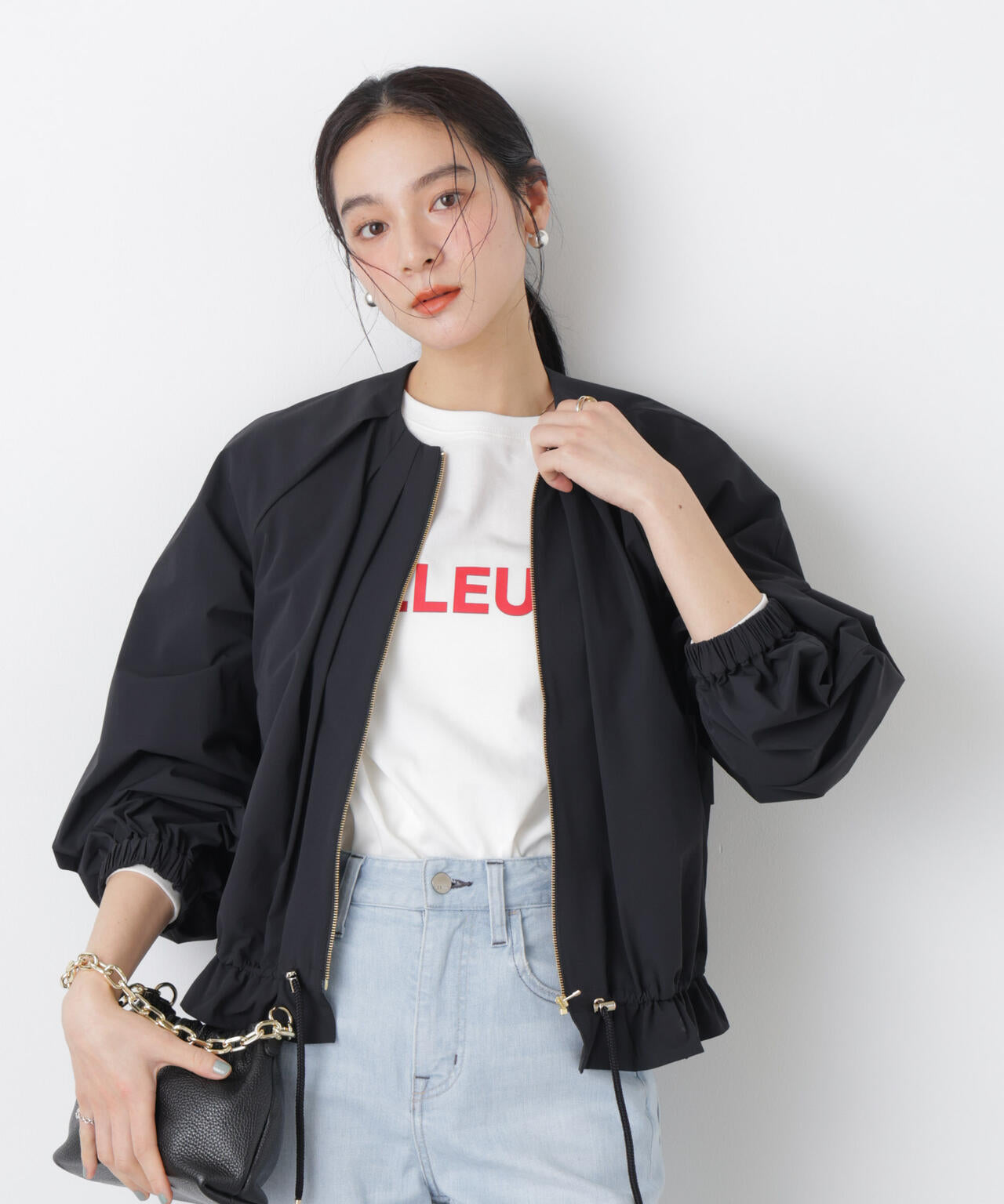 ノーカラードロストタックブルゾン 6696112303